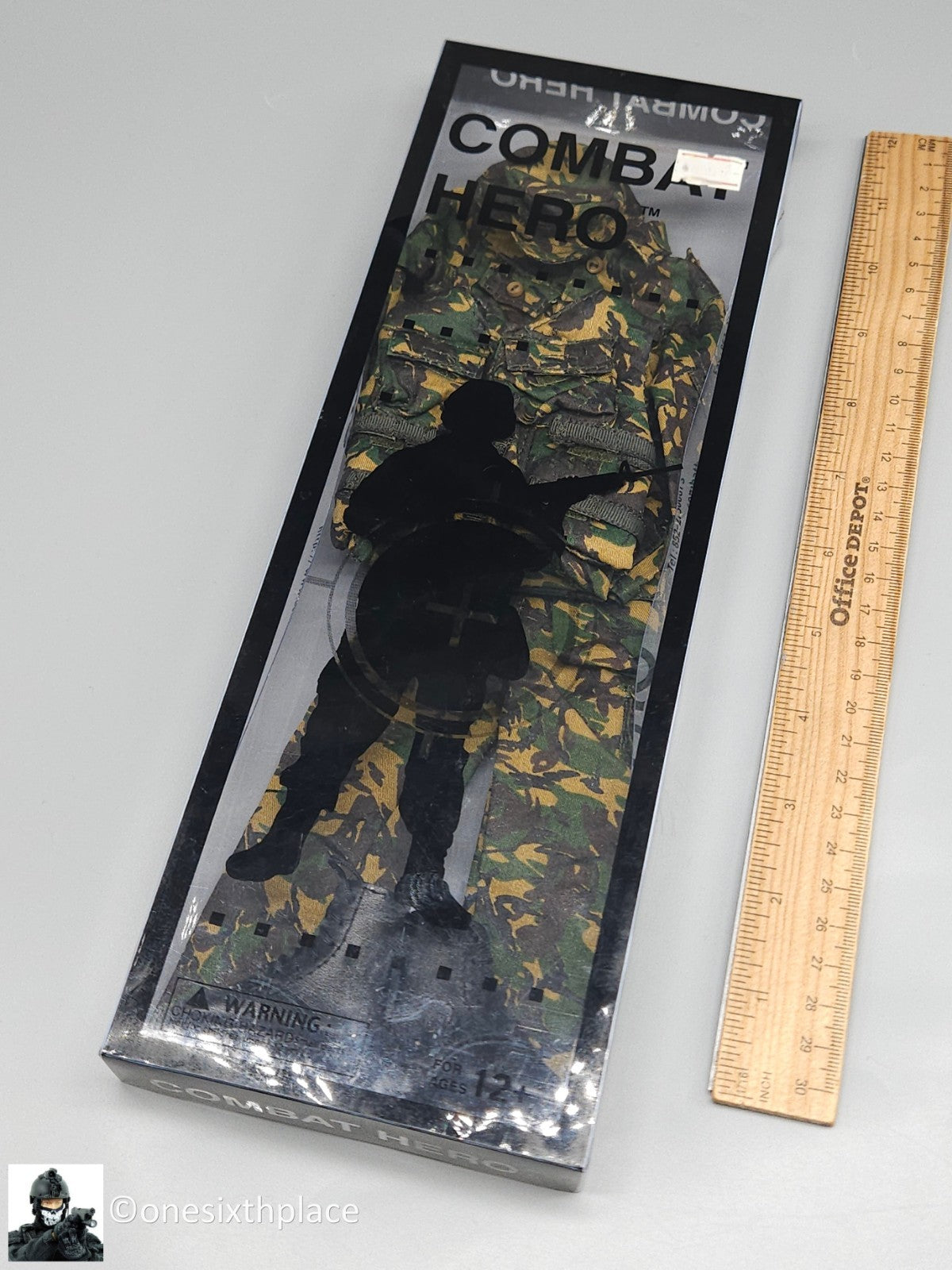 1:6 scale Combat Hero British Black Leather-Like Boots for 12" Figures