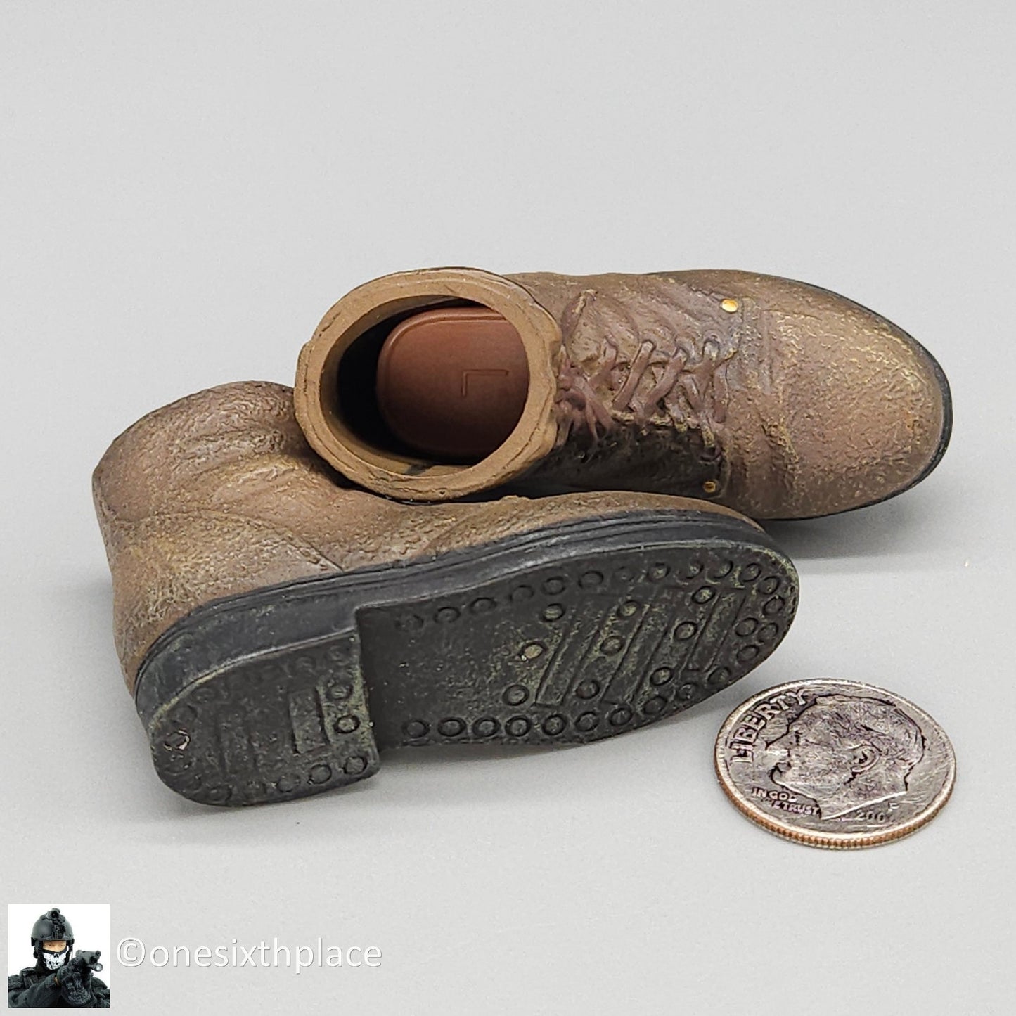 1:6 scale Dragon WWII USMC Sonny Brown Shoes Boots for 12" Figures