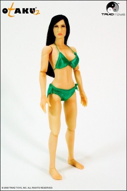 1:6 Triad Toys Otaku 1.2 Brunette Female Head Sculpt for 12" Figures