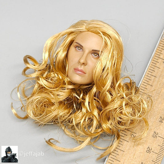 1:6 Flirty Girl Female Blond Hair Head Sculpt #2 (Med Tan Skin Tone) 12" Figures