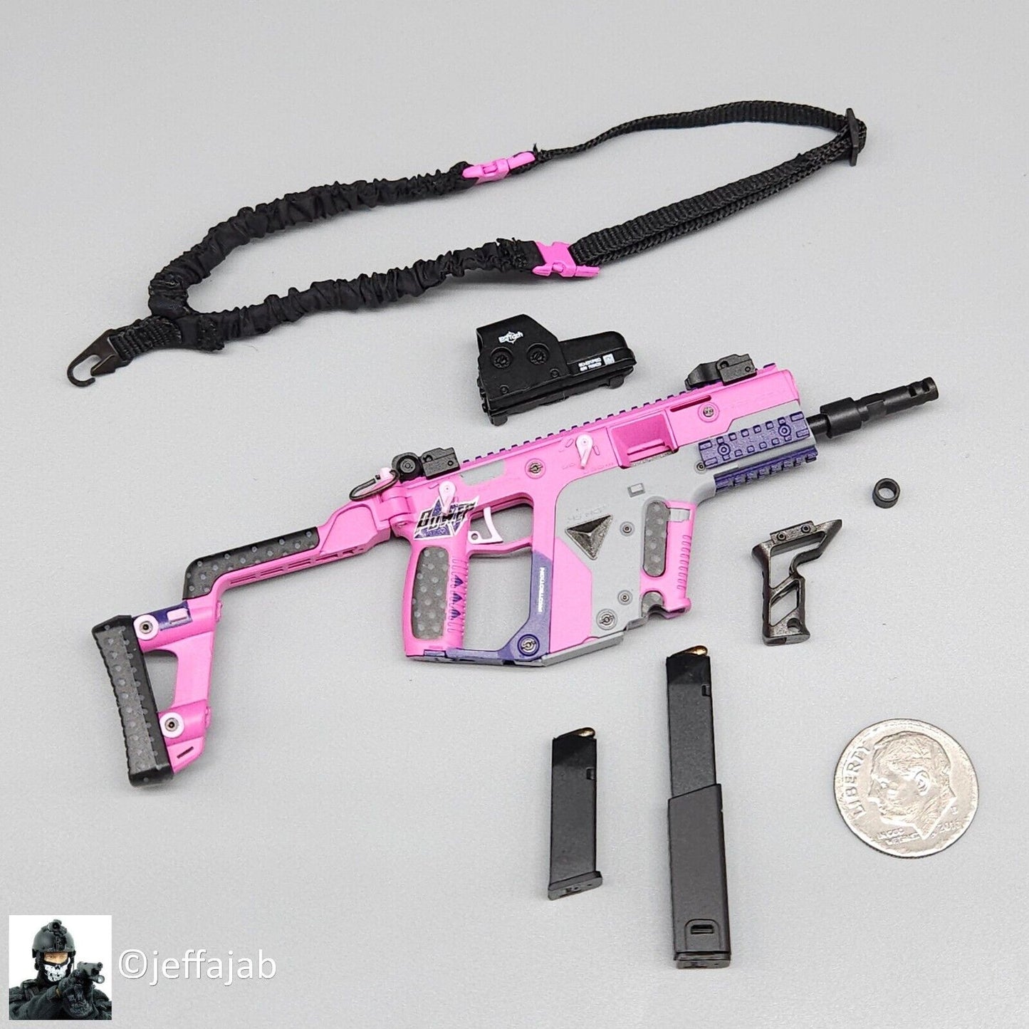 1:6 Soldier Story PUBG Battlegrounds Female Taego Vector Submachine Gun Set