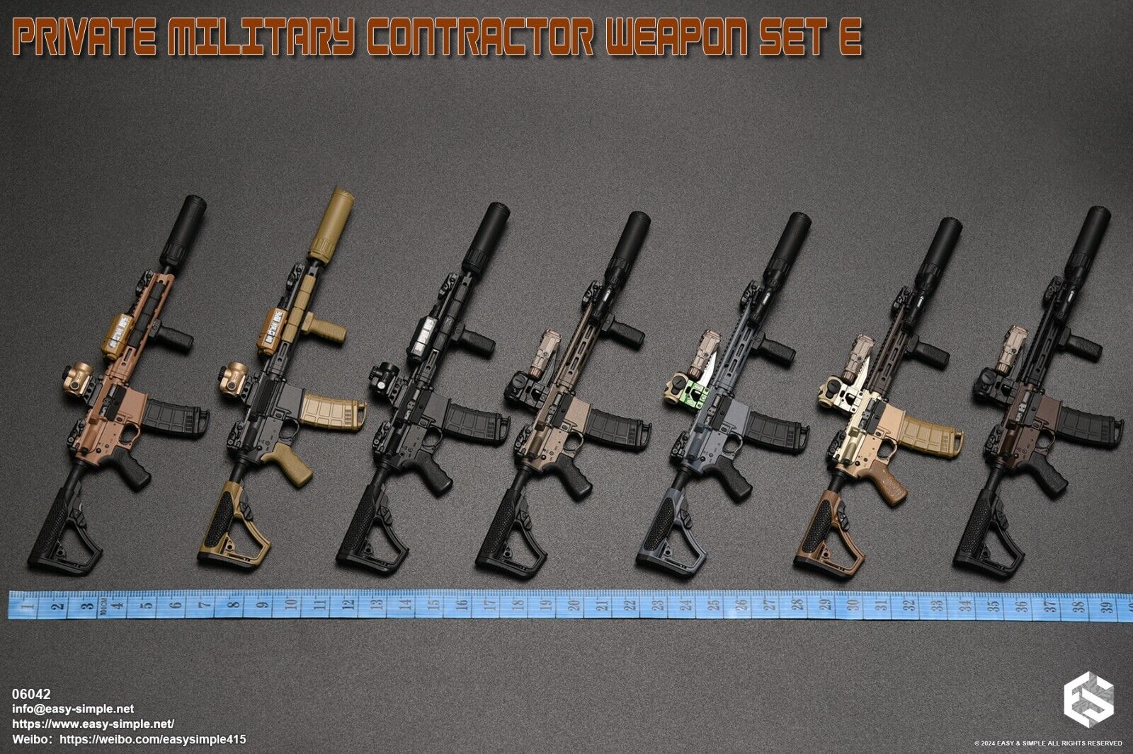 1:6 Easy & Simple Private Military Contractor Weapon Set E Ver. B for 12" Figure