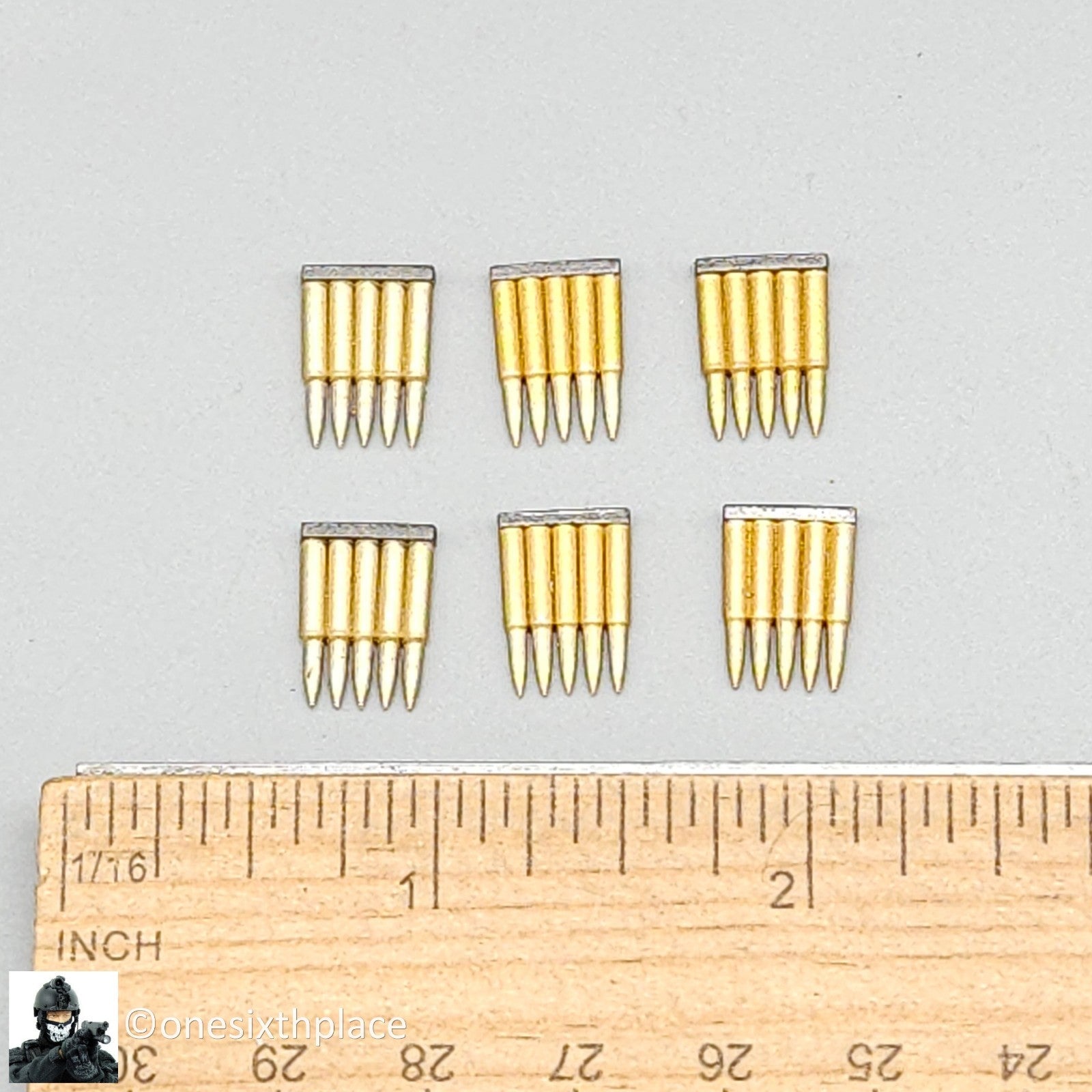 1:6 scale Dragon WWII German 98K Rifle Plastic Ammo Clips (x6) for 12" Figures
