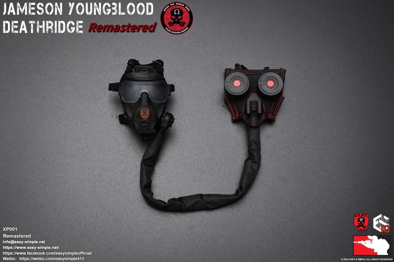 1:6 scale Easy & Simple ZERT Deathridge Remastered M50 Gas Mask w/ MOLLE Panel