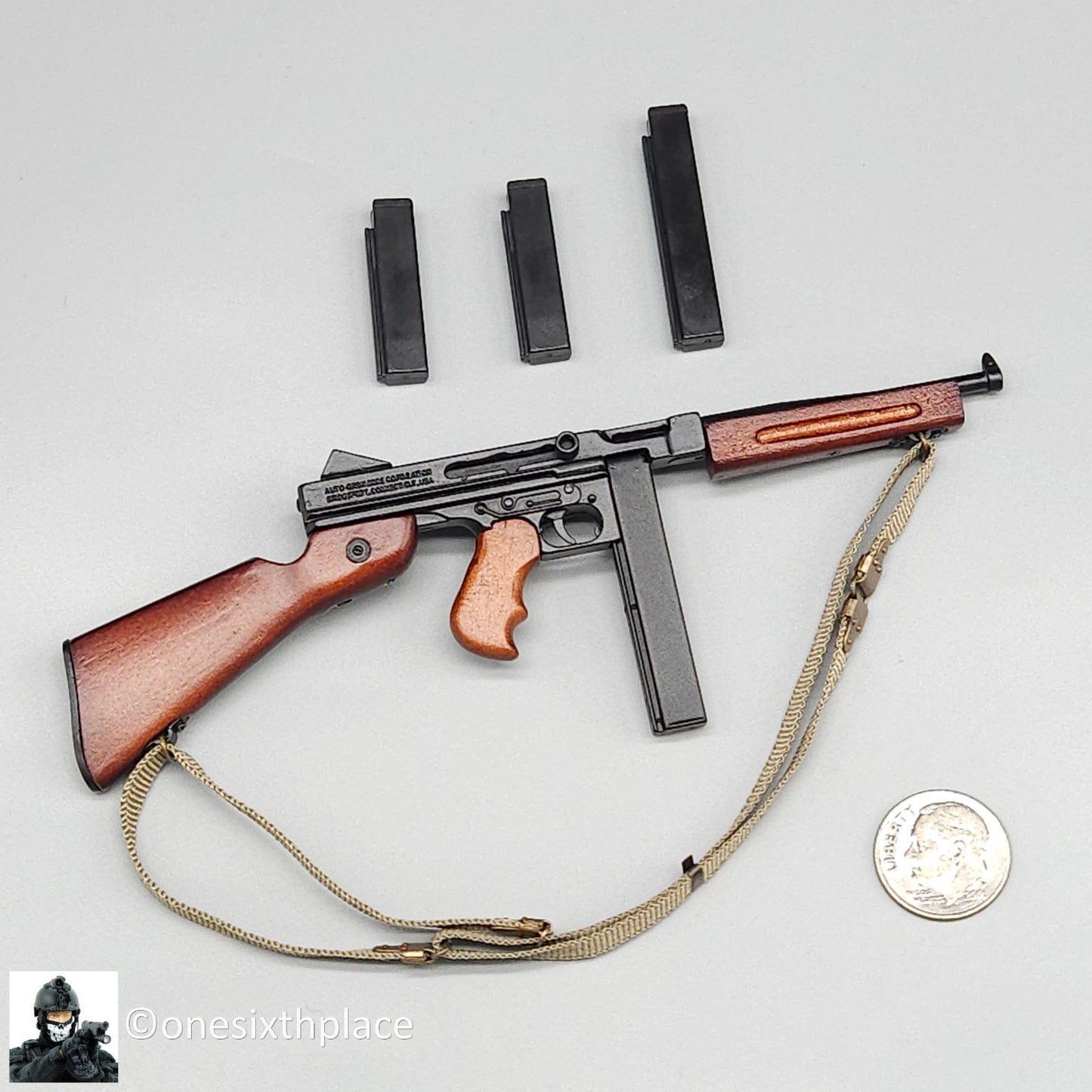 1:6 Facepool WWII USMC Snafu Thompson SMG (Wood & Metal) for 12" Figures