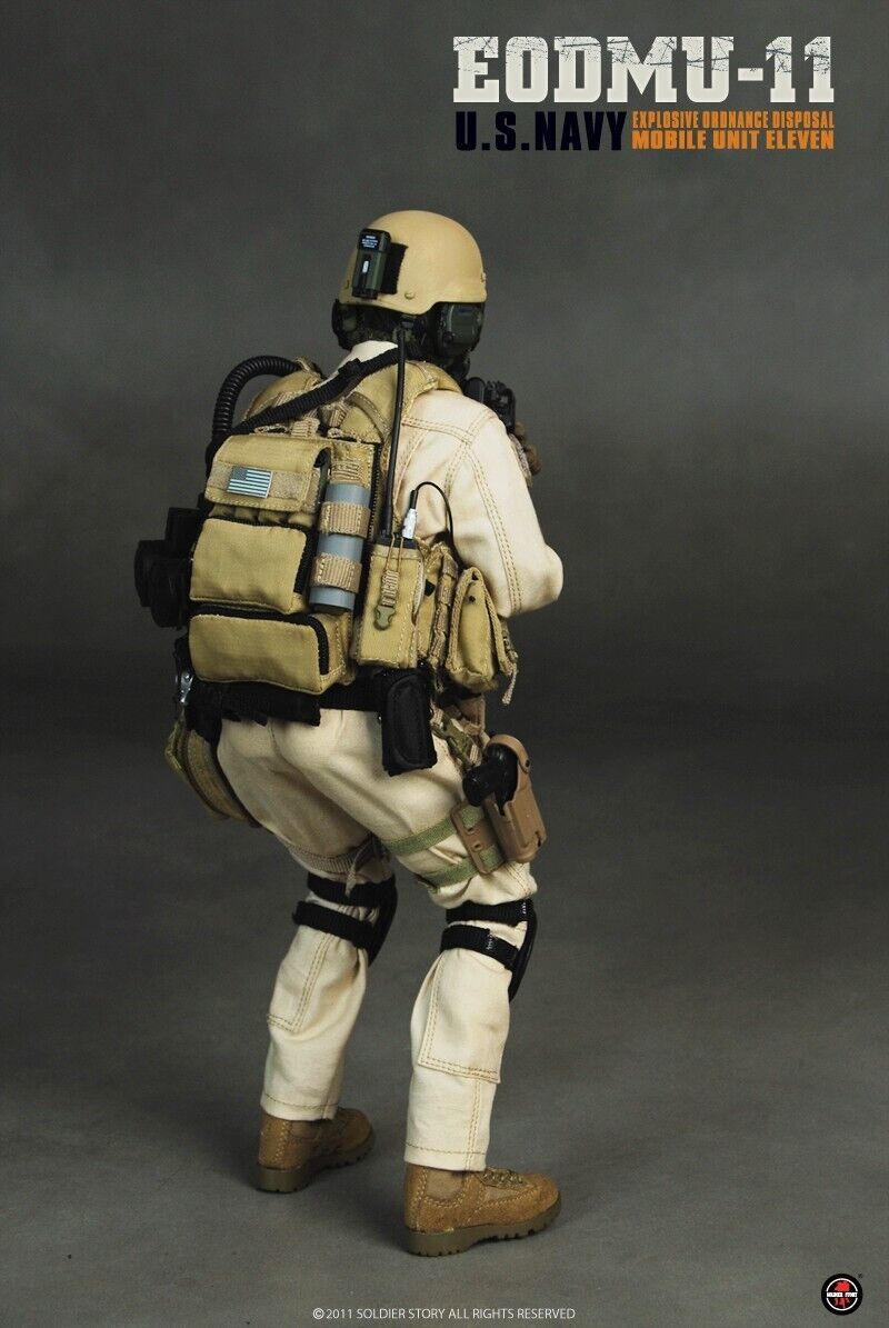 1:6 scale Soldier Story EODMU-11 Black Flotation Belt Pouches for 12" Figures