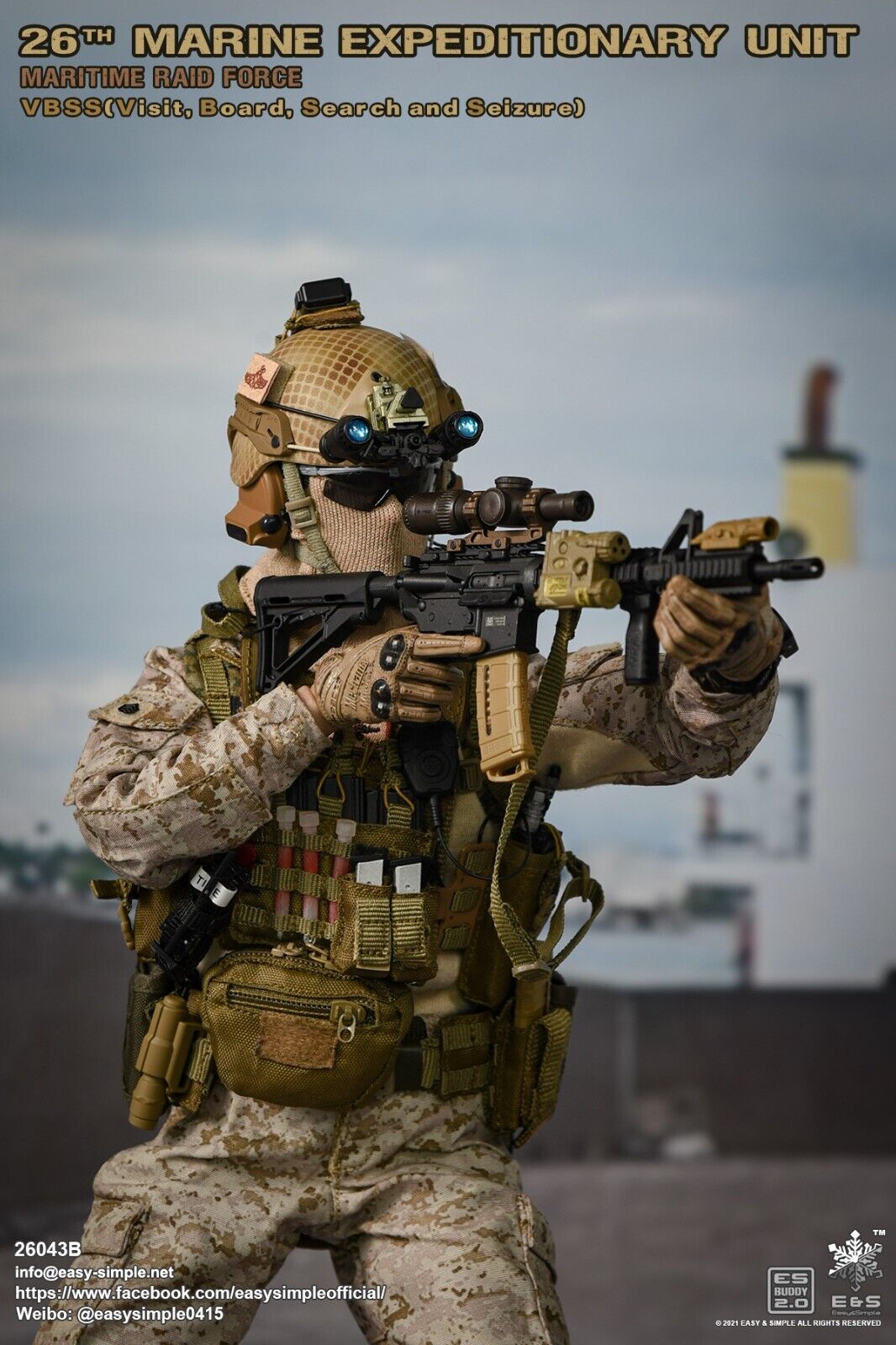 1:6 scale Easy & Simple USMC 26th MEU Radio w/ Headset for 12" Figures