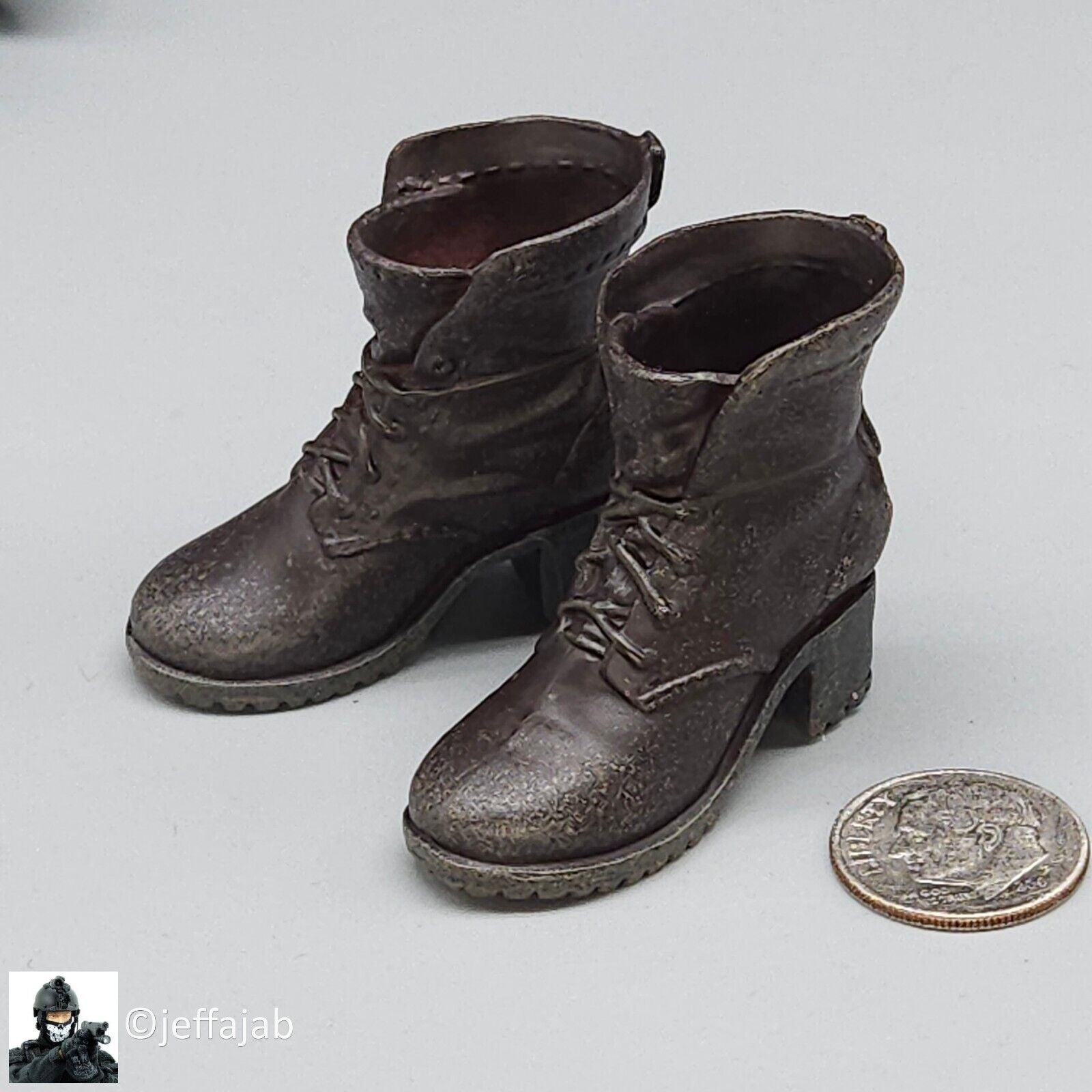 1:6 scale Female Brown Low Boots (Peg Type) for 12" Figures Scarlet Witch
