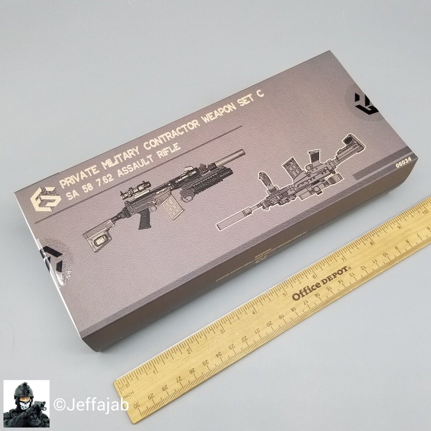 1:6 Easy & Simple PMC Weapon Set C SA 58 7.62 Assault Rifle Gold ACOG 06034B