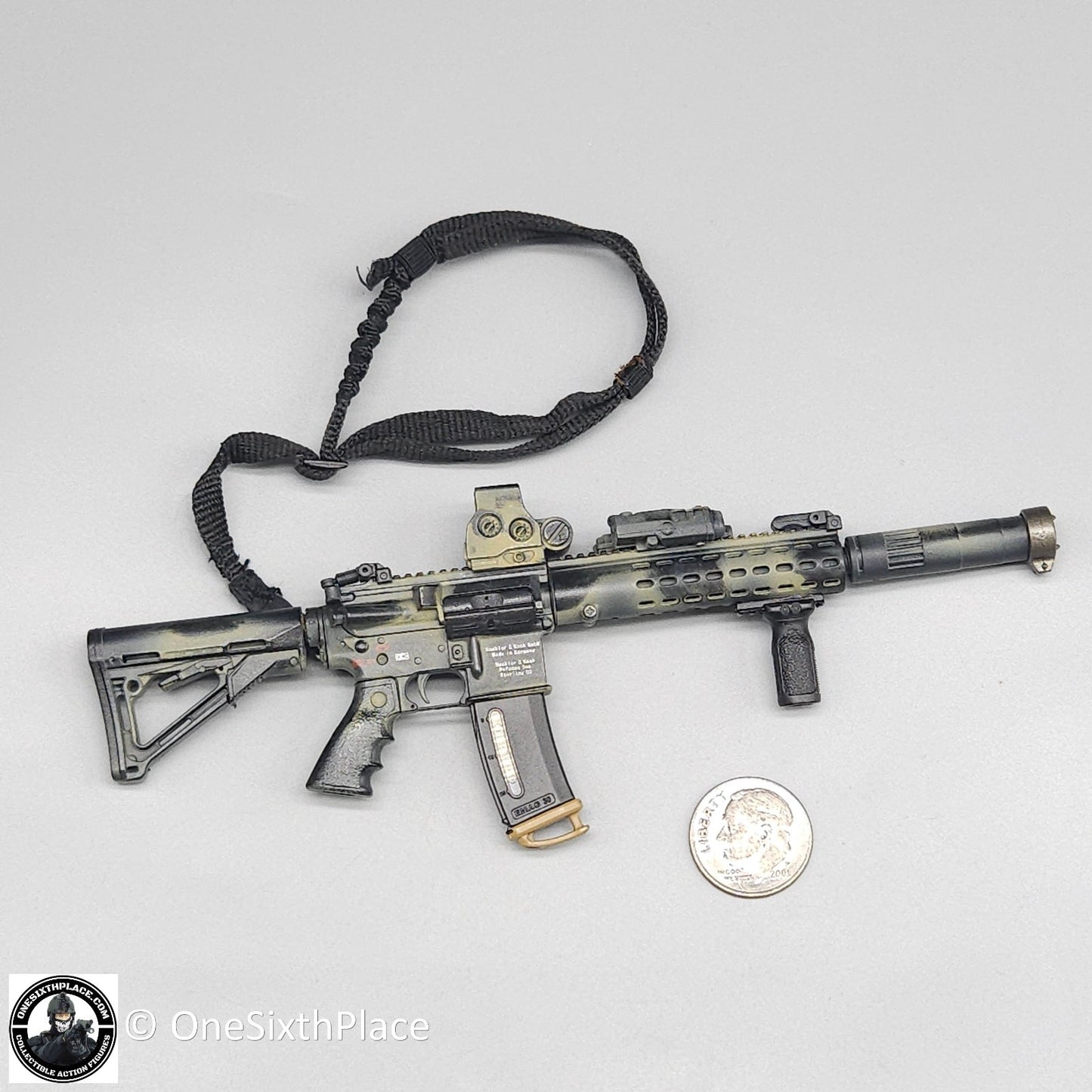 1:6 Easy & Simple CBRN Assault Team Camo HK 416 Rifle Assembled for 12" Figures