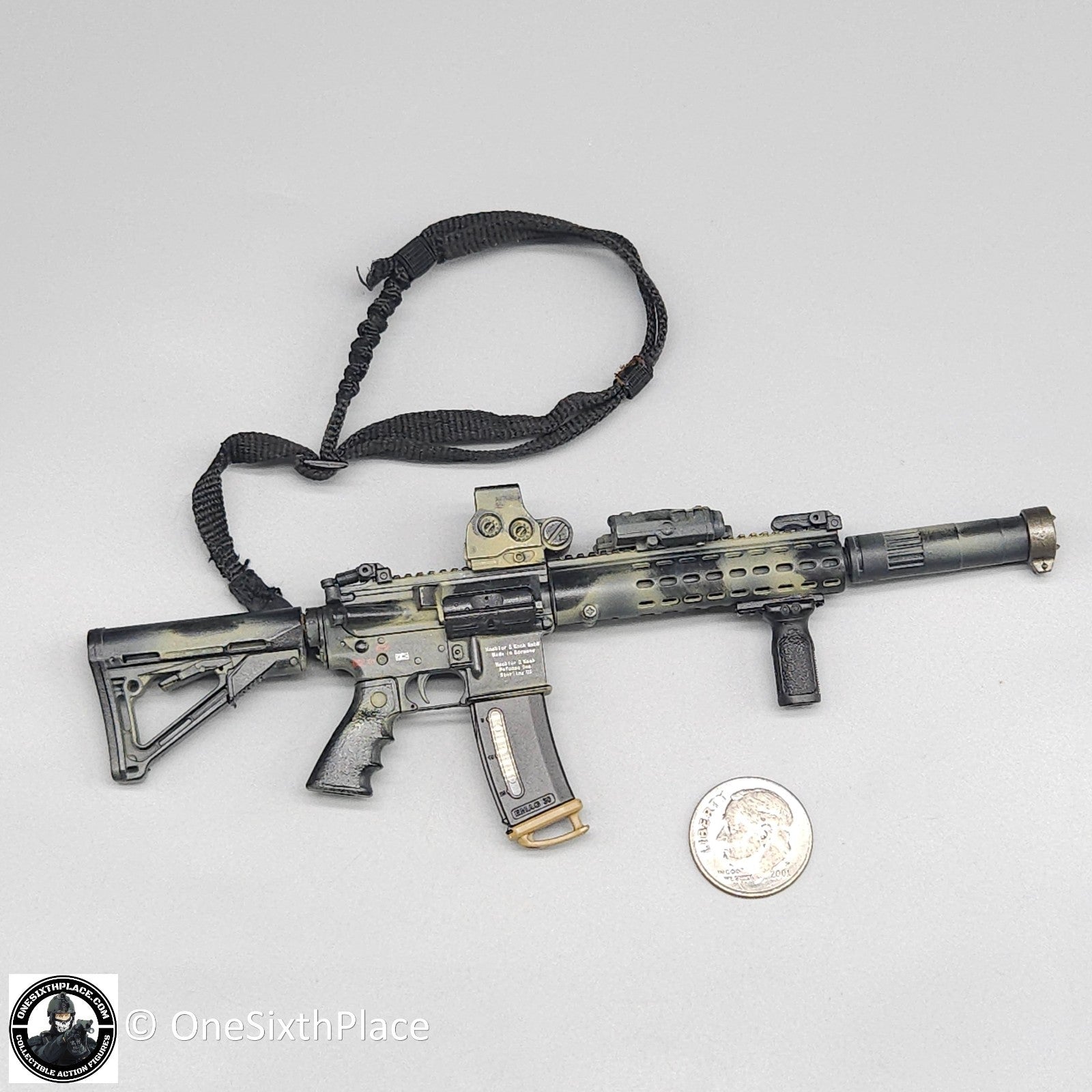 1:6 Easy & Simple CBRN Assault Team Camo HK 416 Rifle Assembled for 12" Figures