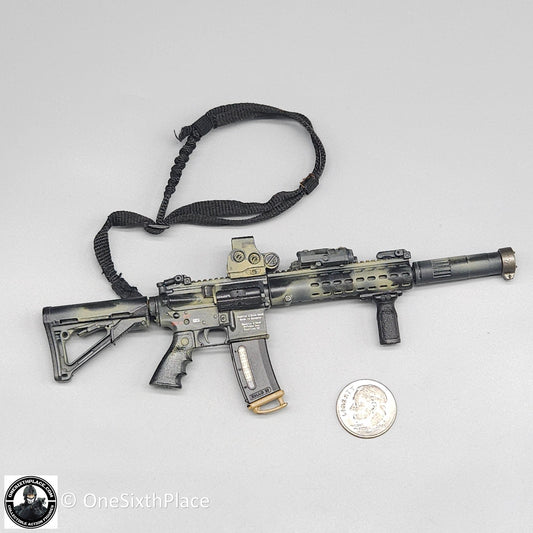 1:6 Easy & Simple CBRN Assault Team Camo HK 416 Rifle Assembled for 12" Figures