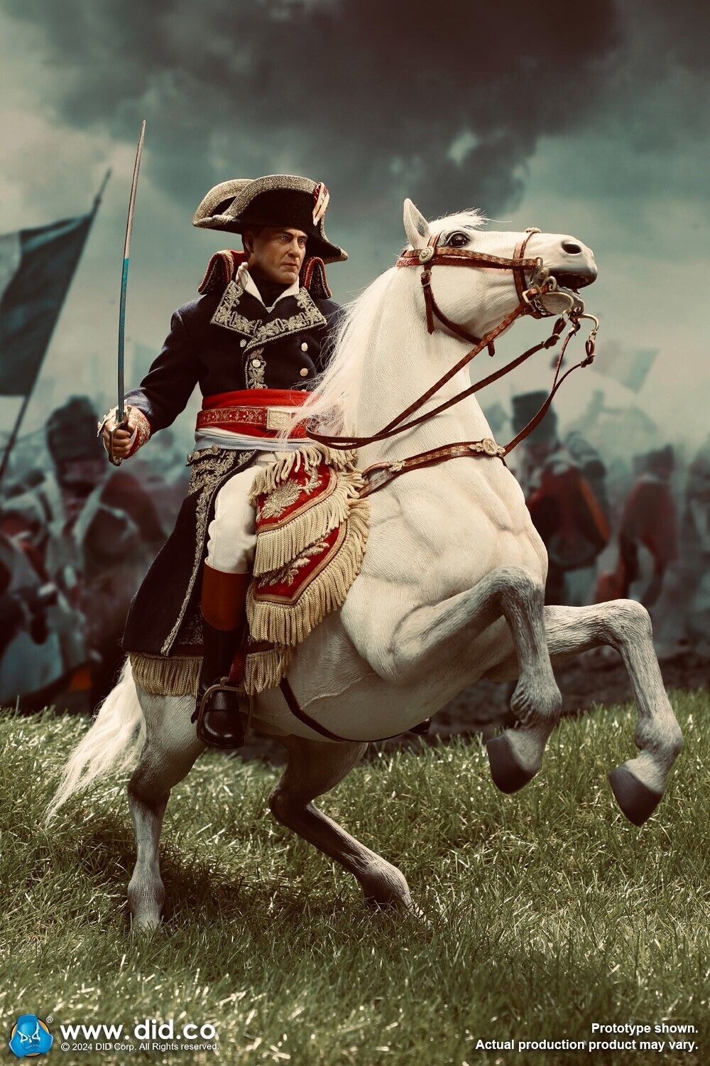 1:6 scale DiD Napoleon White Horse (Prancing) for 12" Figures E60078