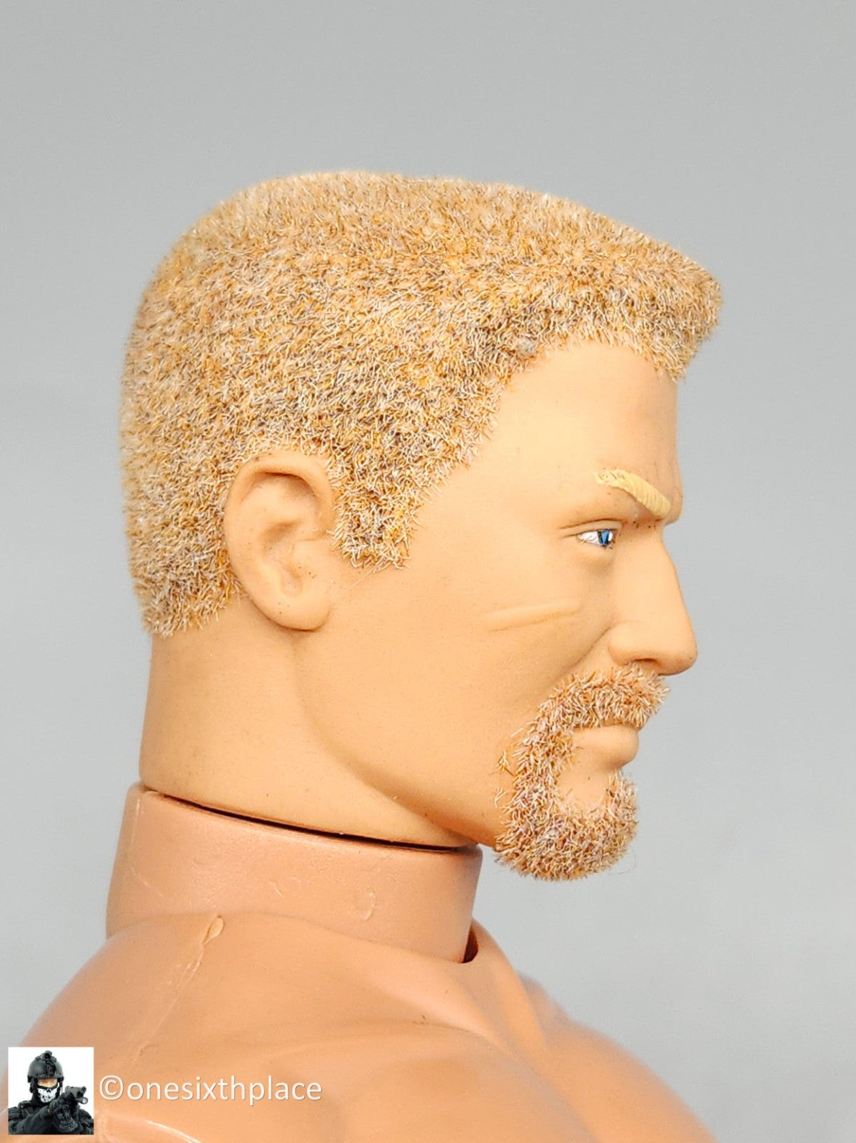 1:6 scale Hasbro GI Joe 1996 Male Body w/ Blond Flocked Hair Beard 12" Figure