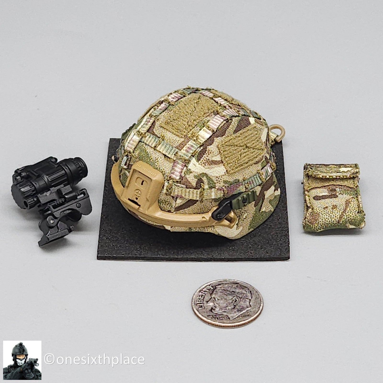 1:6 scale Easy & Simple British Army Brigade of Gurkhas MTP Camo Helmet w/ NVG