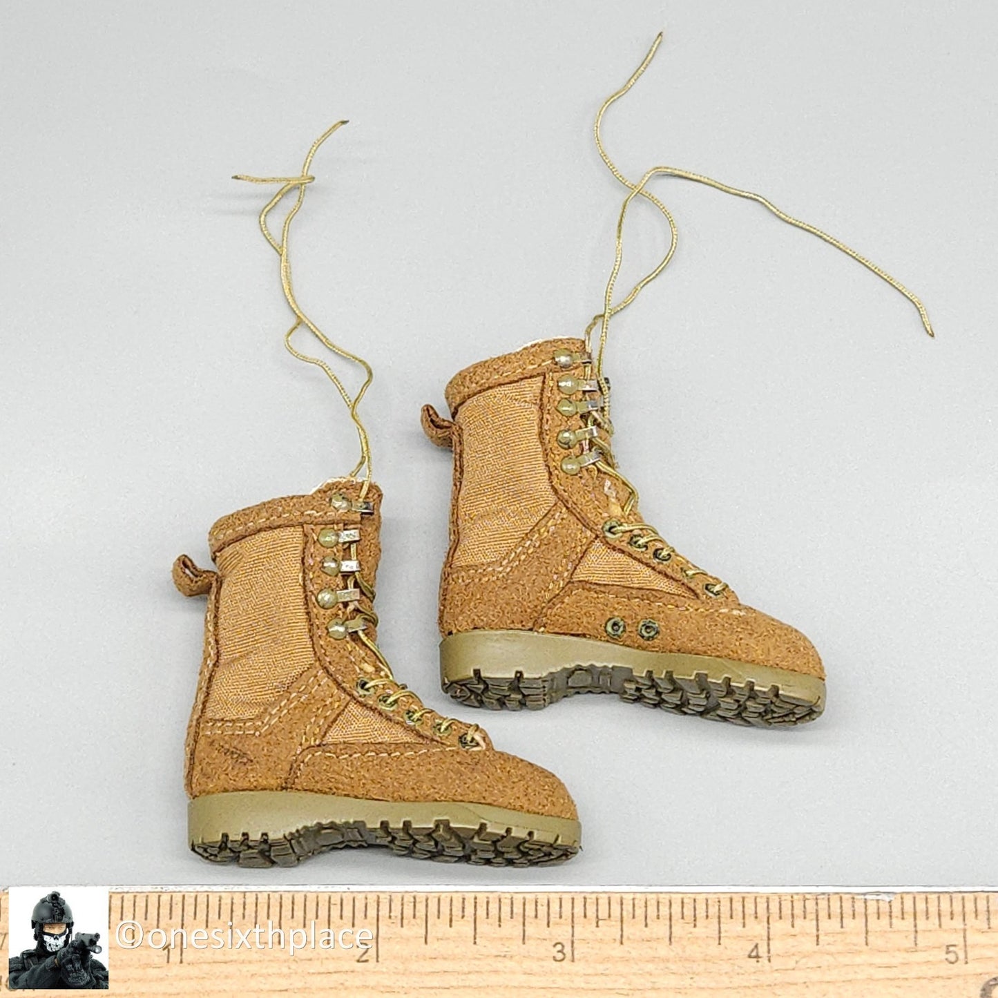 1:6 scale Soldier Story Coyote Combat Boots (Foot Type) for 12" Figures