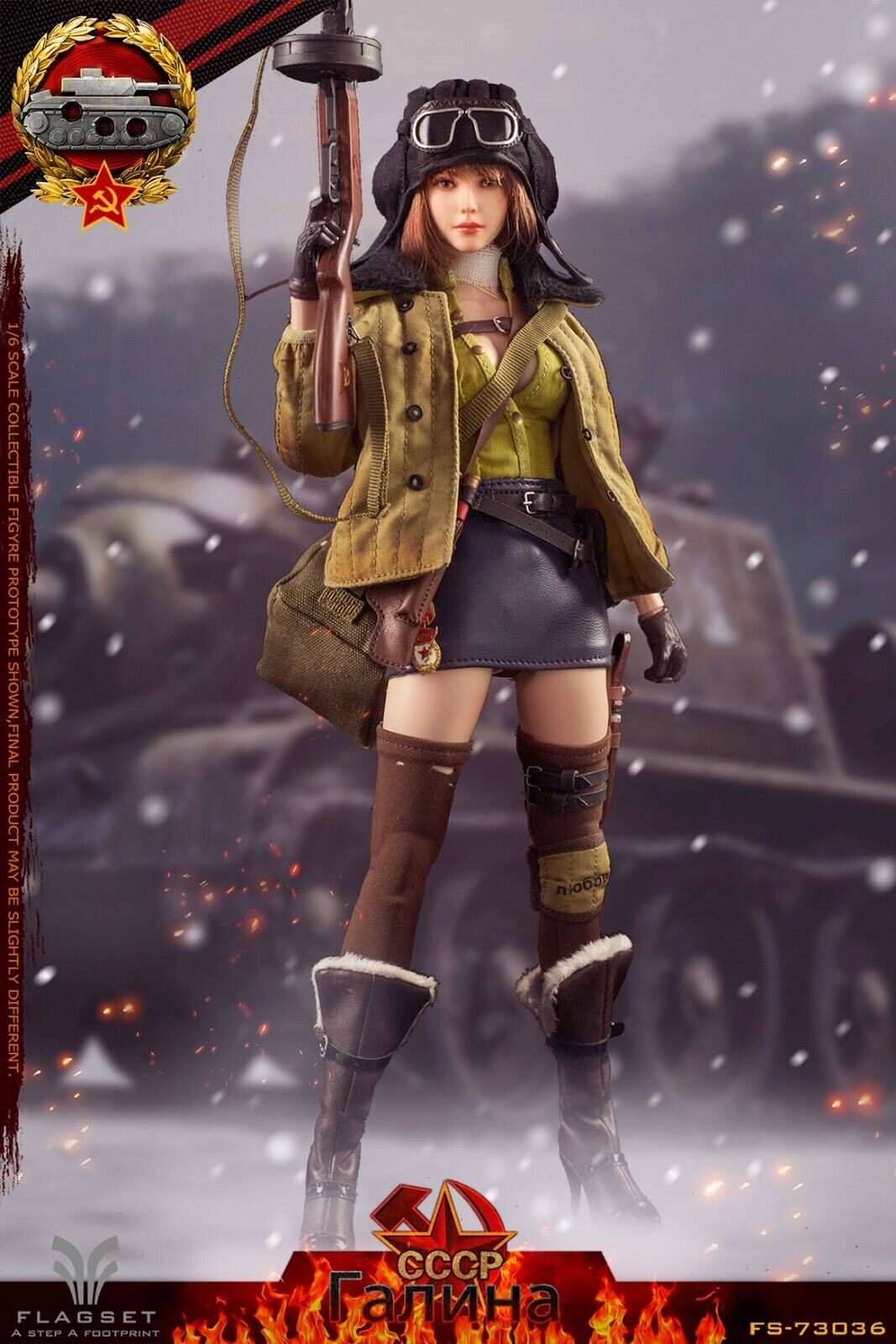 1:6 Flagset Female Red Alert Soviet Tank Lt Galina Duffle Bag for 12" Figures