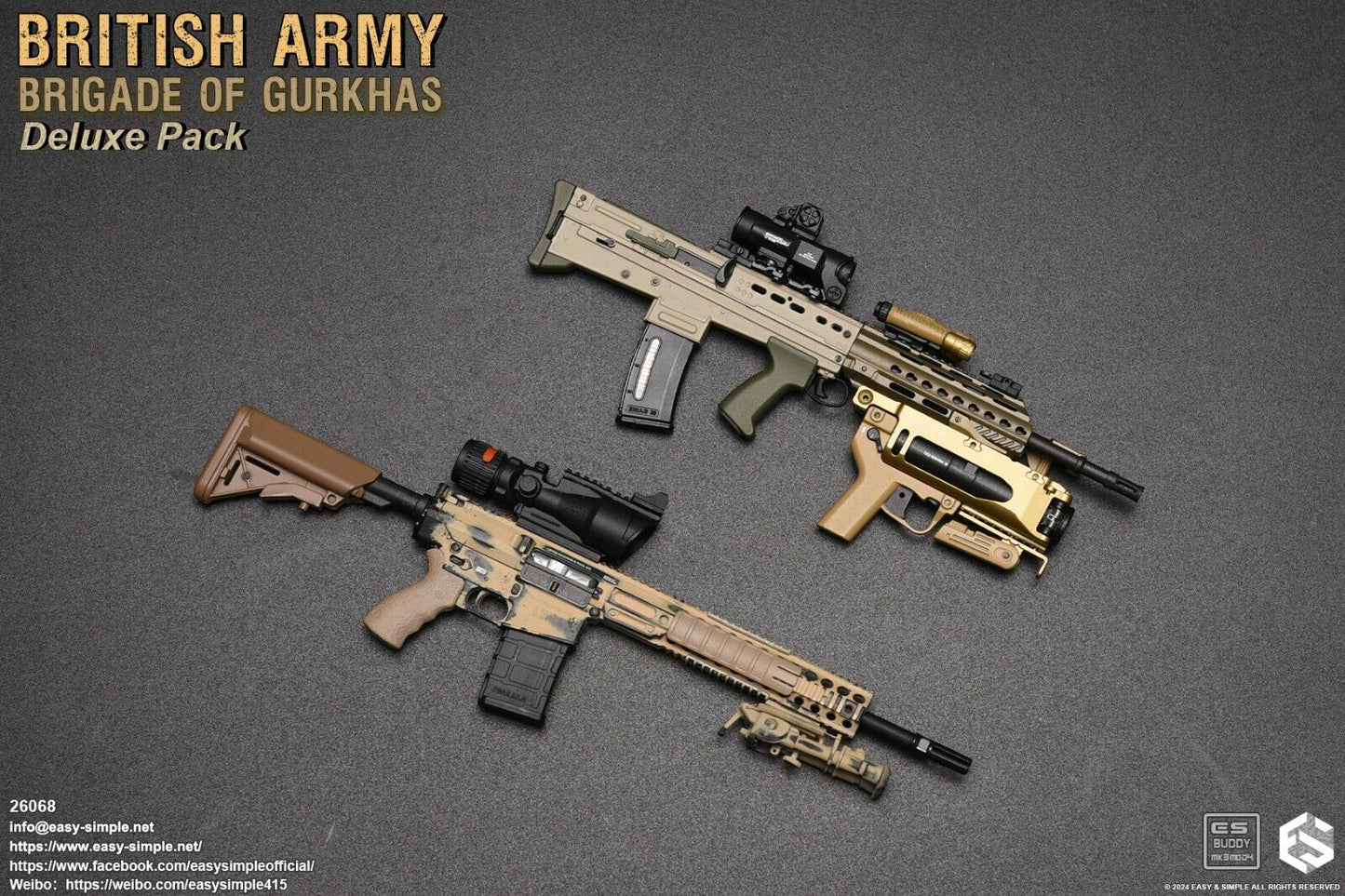 1:6 Easy & Simple British Army Brigade of Gurkhas L129A1 Rifle Set 12" Figures