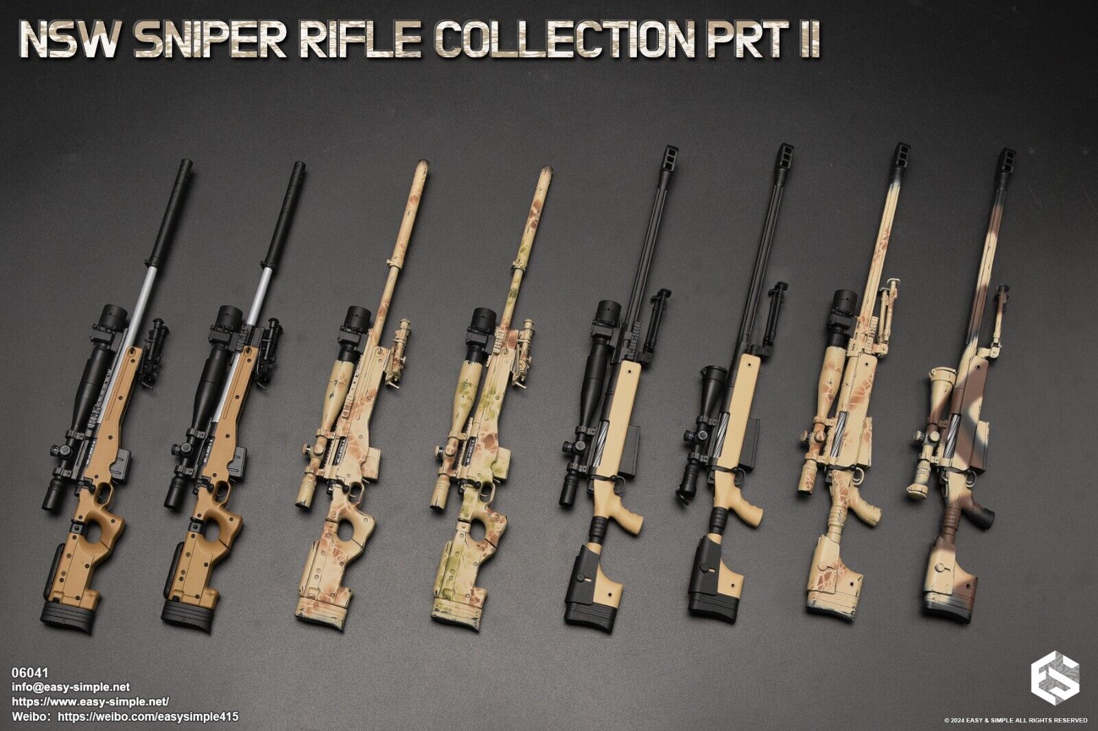 1:6 scale Easy & Simple NSW Sniper Rifle Collection Pt II A-H 12" Figures 06041