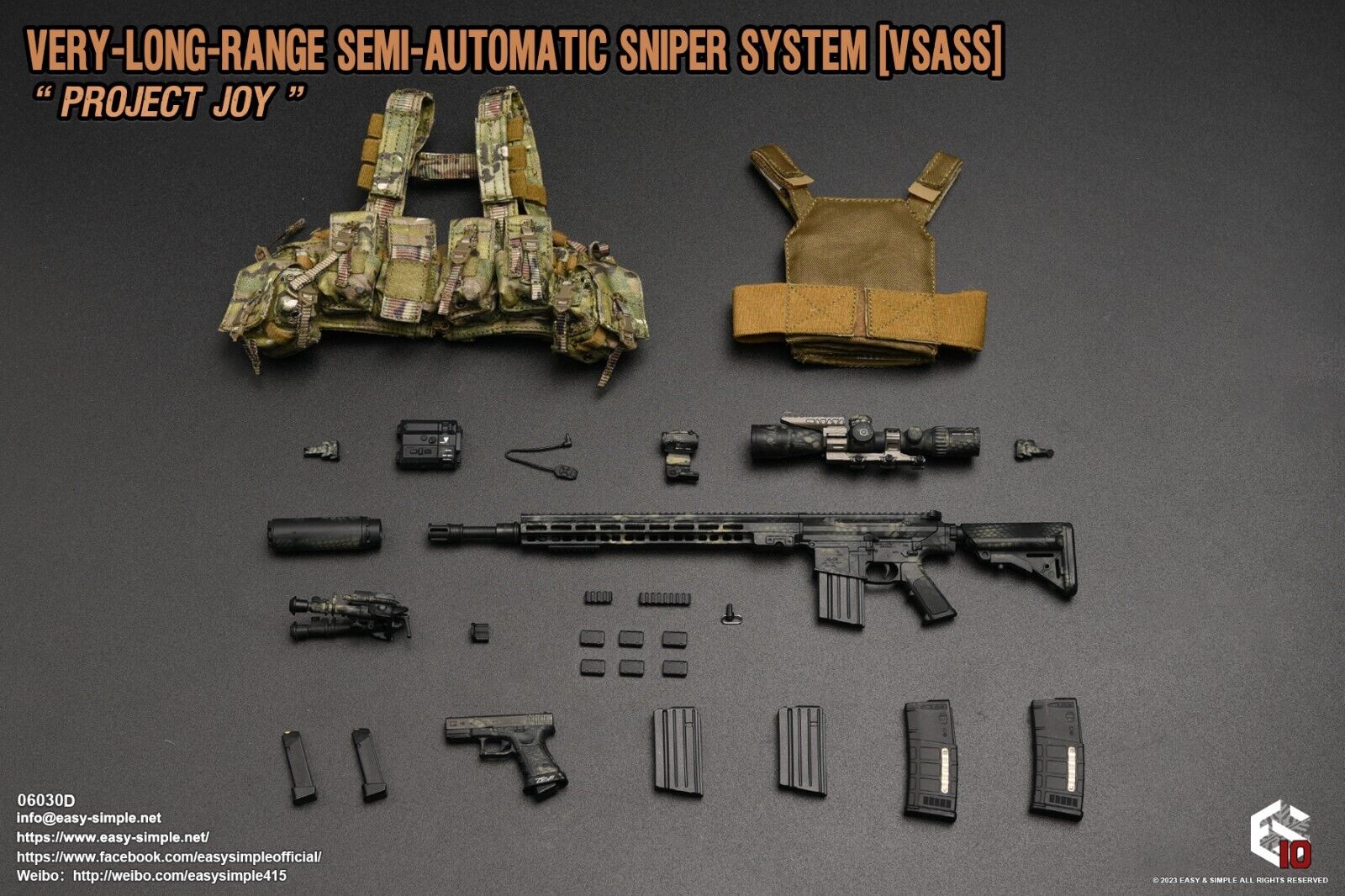 1:6 Easy Simple Very Long Range Semi Automatic Sniper System VSASS SHADOW Set D