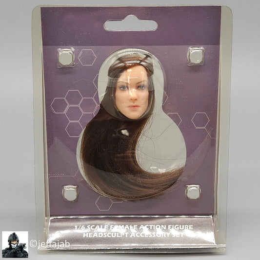 1:6 Triad Toys Female Head Sculpt Series 3 Sienna Brunette Hair for 12" Figure