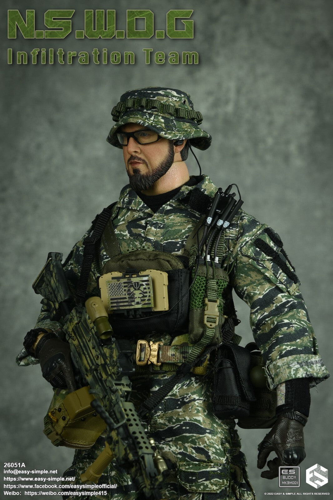 1:6 Easy & Simple NSWDG Infiltration Team Camo Y Harness w/ Belt for 12" Figures