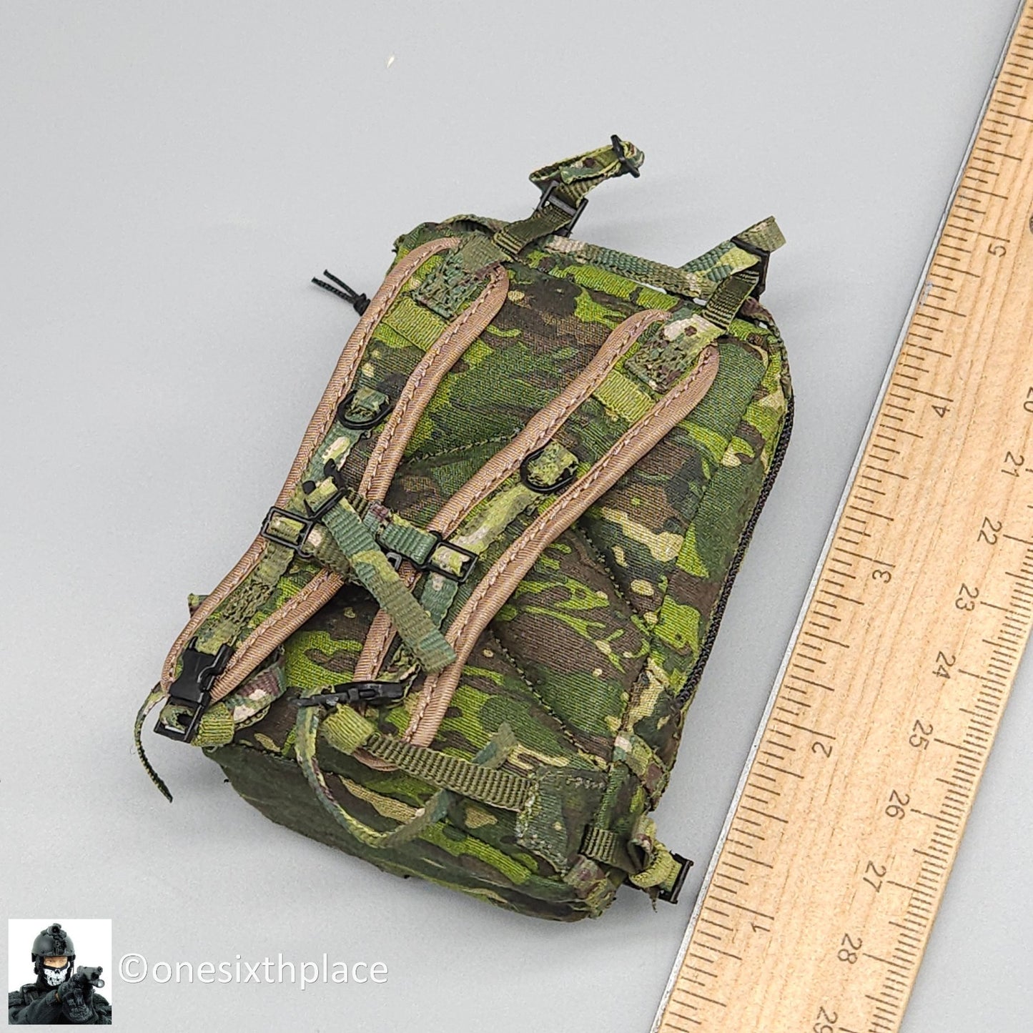 1:6 Flagset DEVGRU Jungle Dagger Multicam Tropic Camo Backpack 12" Figure