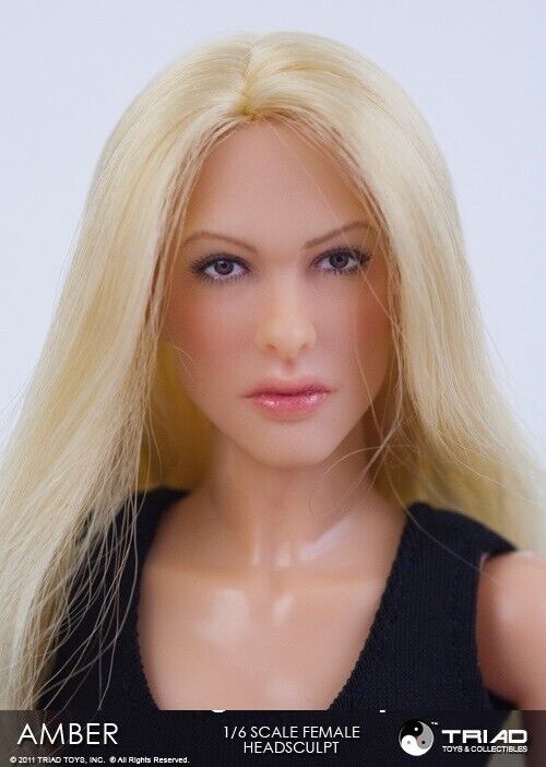 1:6 Triad Toys Female Head Sculpt Series 3 Amber Blond Hair for 12" Figures