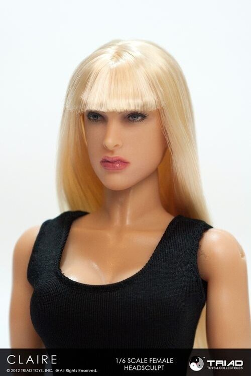 1:6 Triad Toys Female Head Sculpt Series 3 Claire Blond Hair for 12" Figures
