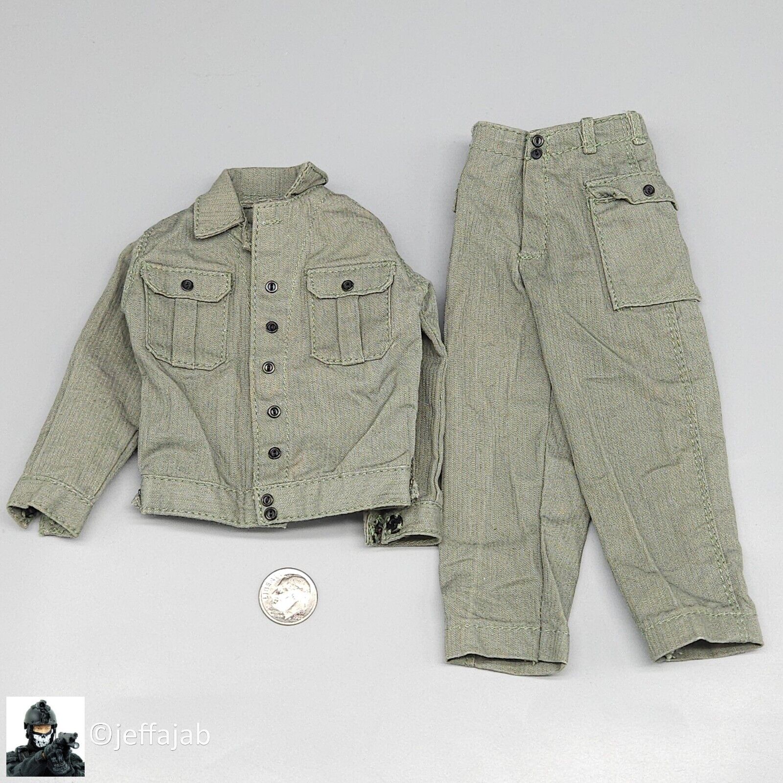 1:6 scale DiD WWII USMC George Puller Green Uniform READ NOTES for 12" Figures