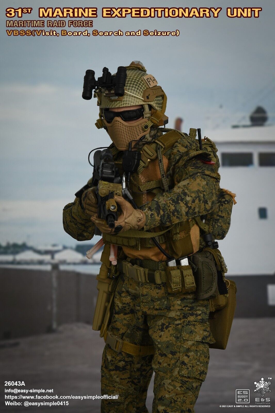 1:6 Easy Simple USMC 31st MEU Helmet w/ NVG for 12" GI Joe Dragon DamToys
