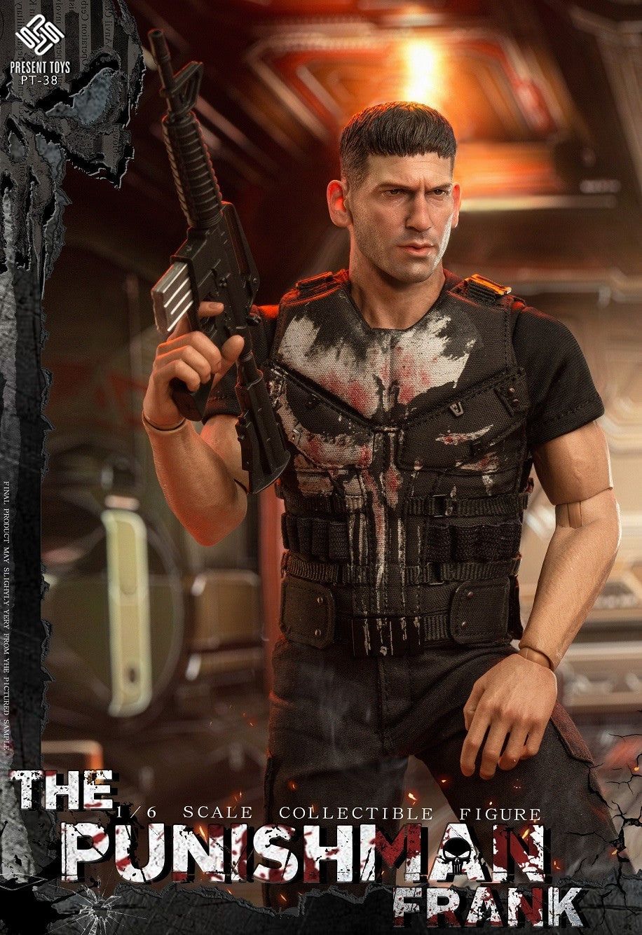 1:6 Present Toys Punishman Frank Punisher Black Shirt & Pants for 12" Figures