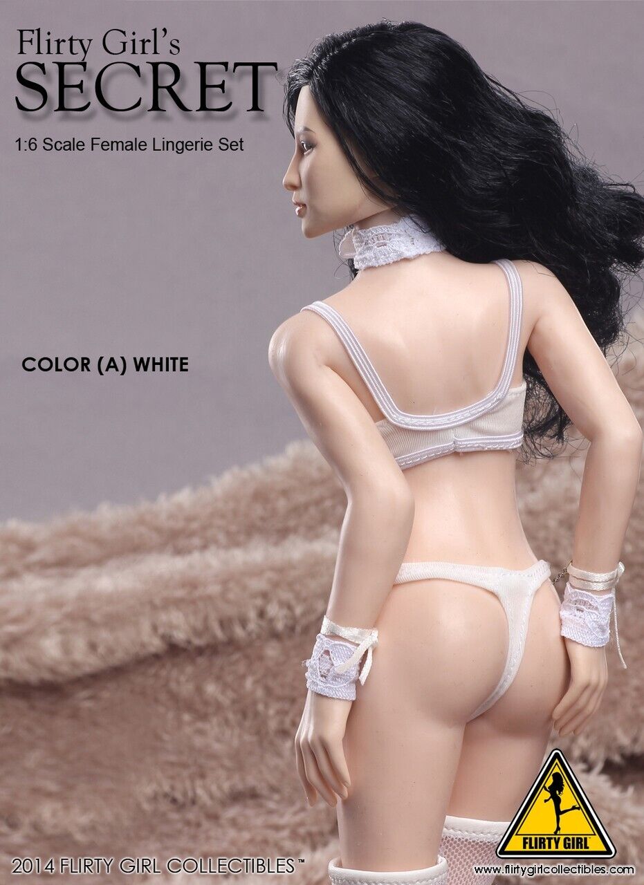 1:6 Flirty Girl Secret Female White Lingerie Set for 12" Figures