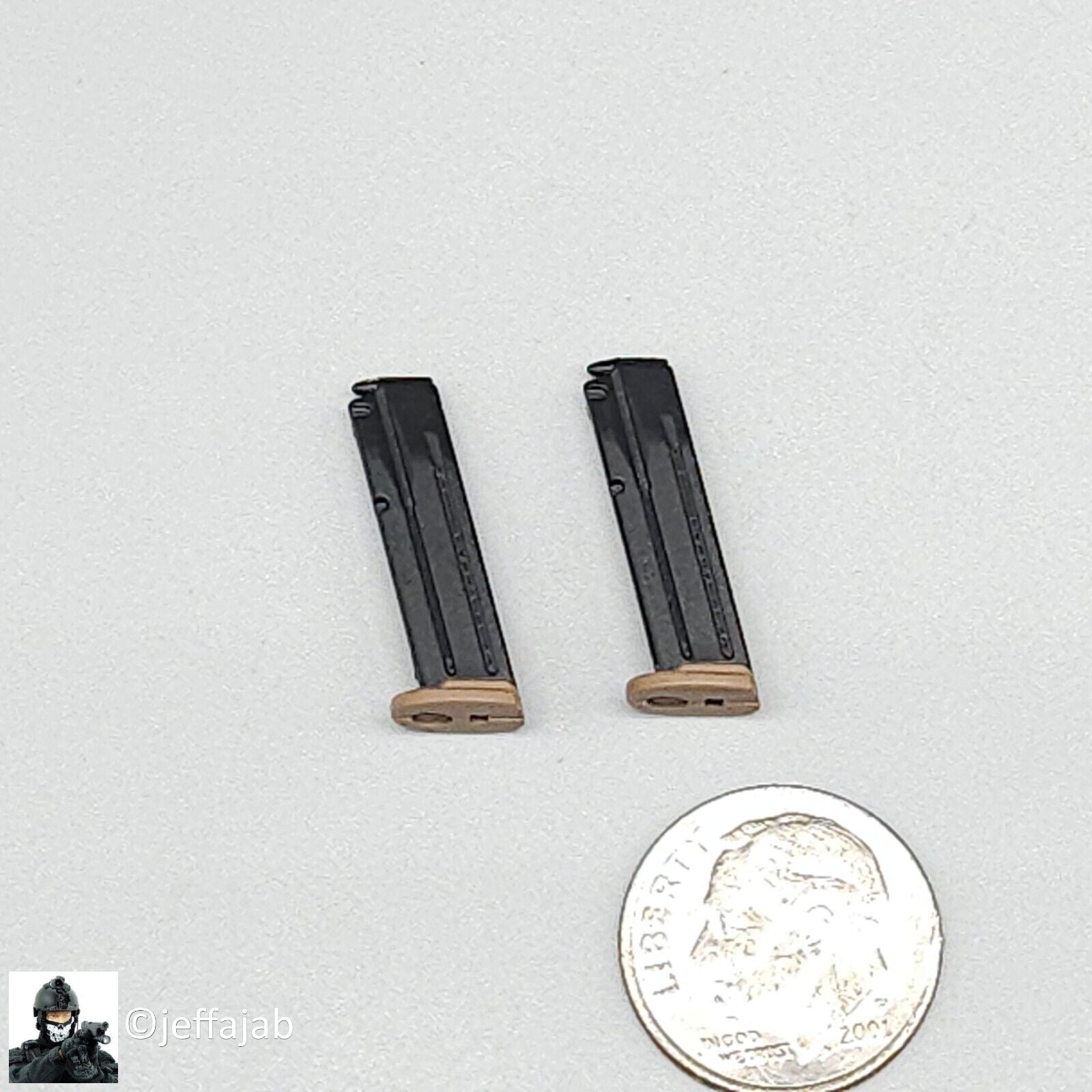 1:6 scale Easy & Simpl Sig P320 M18 Pistol Ammo Mags (x2) for 12" Figures