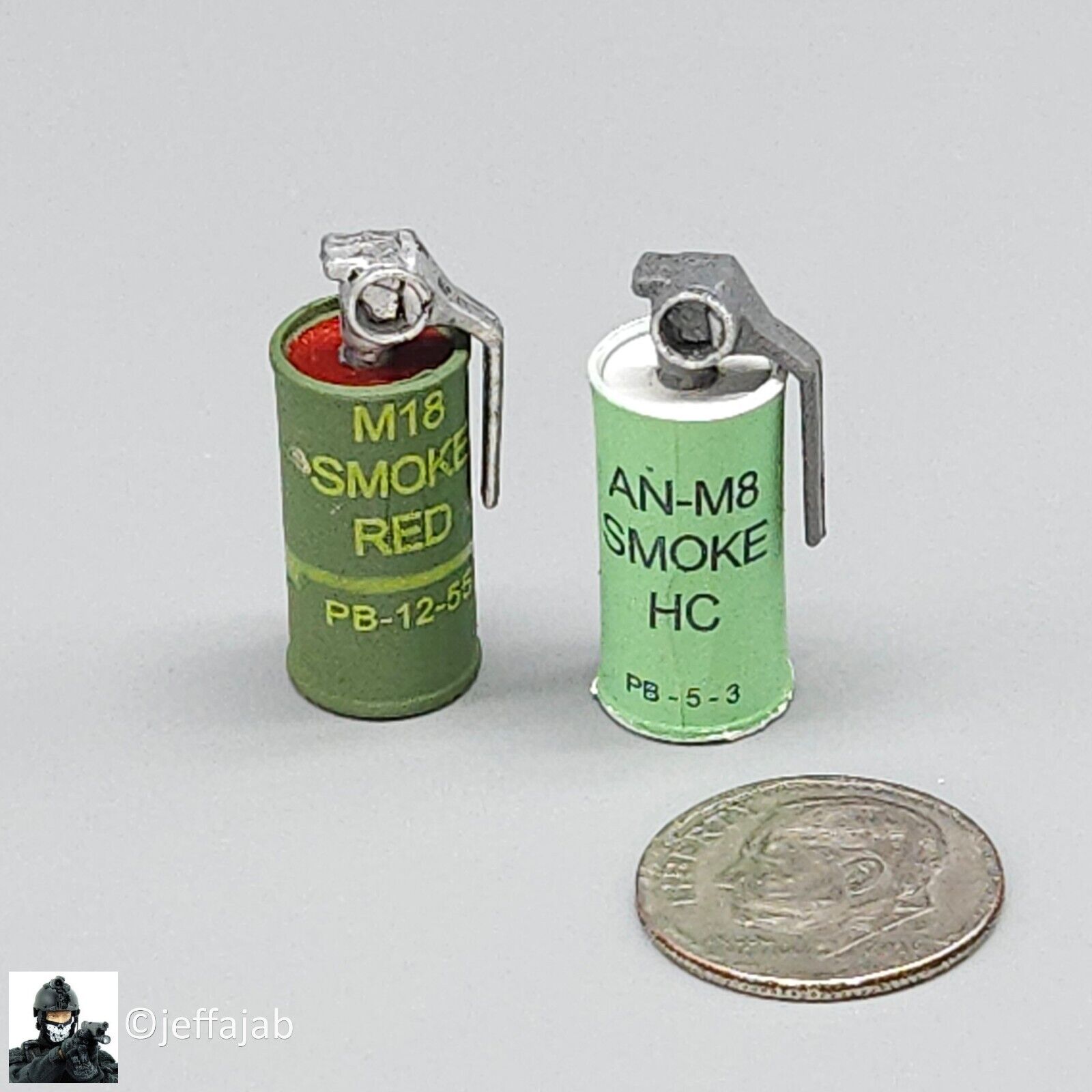 1:6 scale Ultimate Soldier Vietnam US Army Sniper Smoke Grenades (x2)