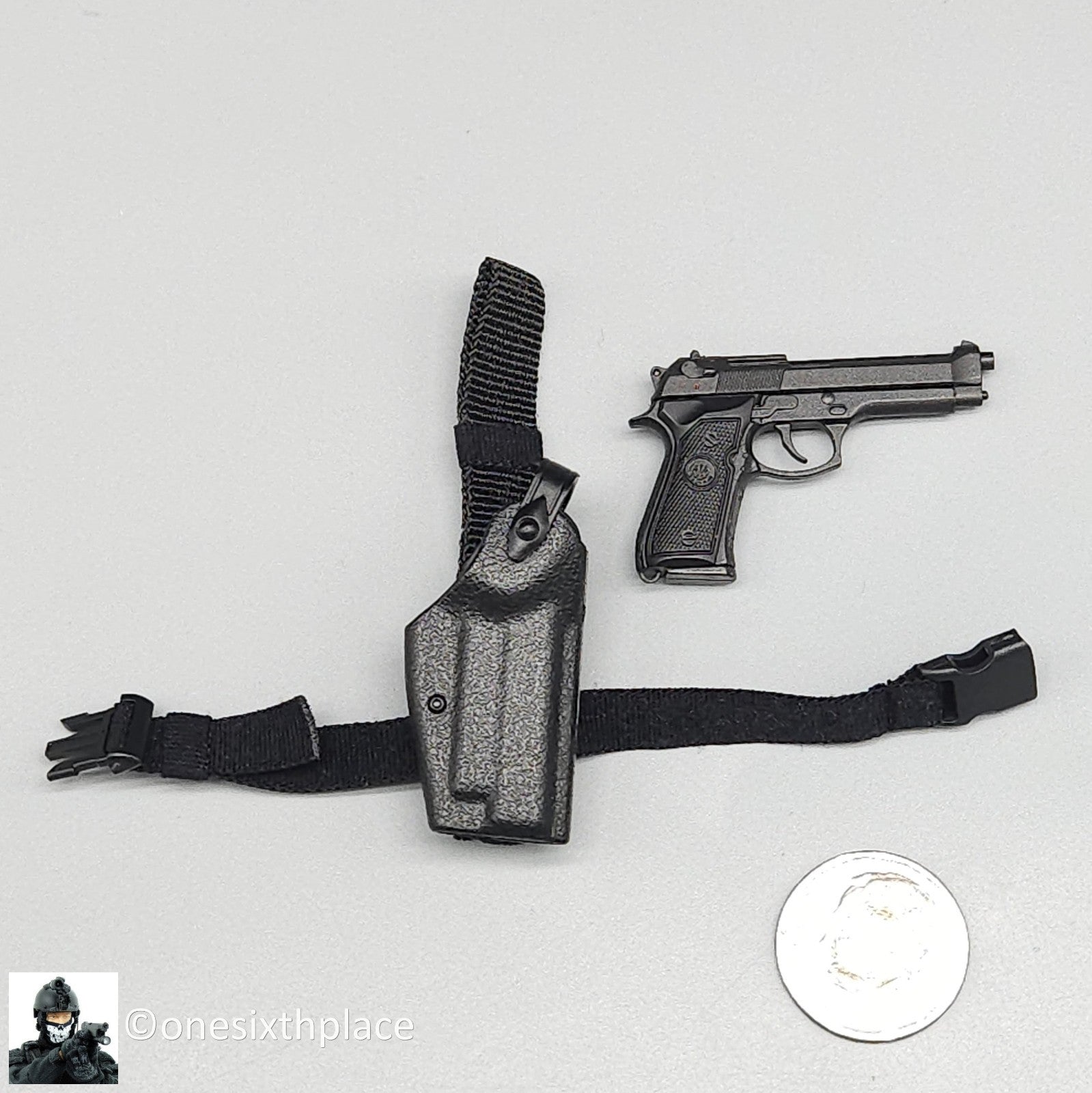 1:6 scale DamToys 75th Ranger Regiment Airborne M9 Pistol w/ Holster 12" Figures