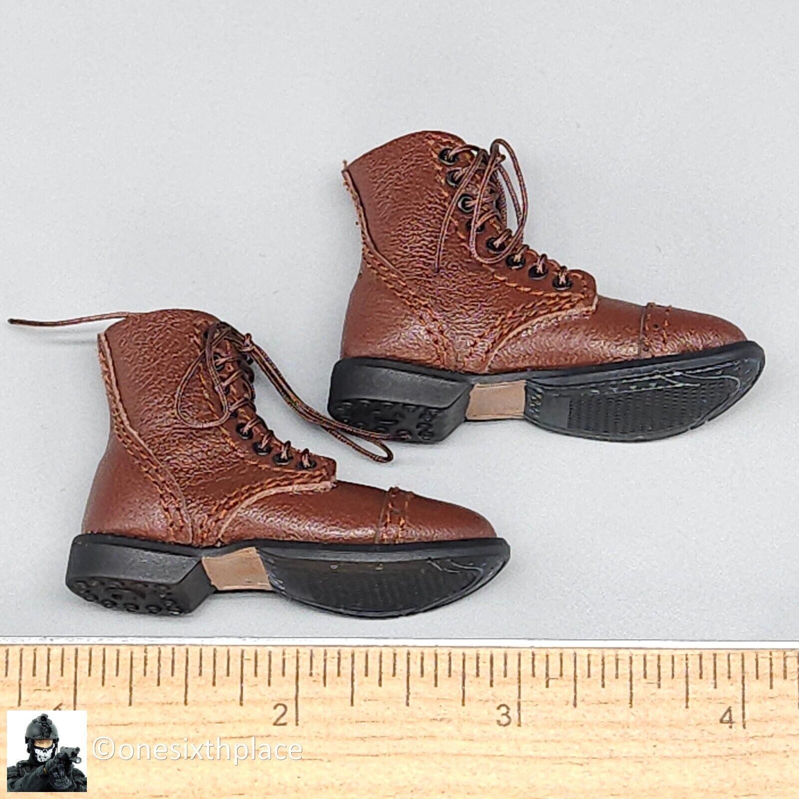 1:6 scale Ujindou WWII US Armored Infantryman Brown Service Shoes Boots