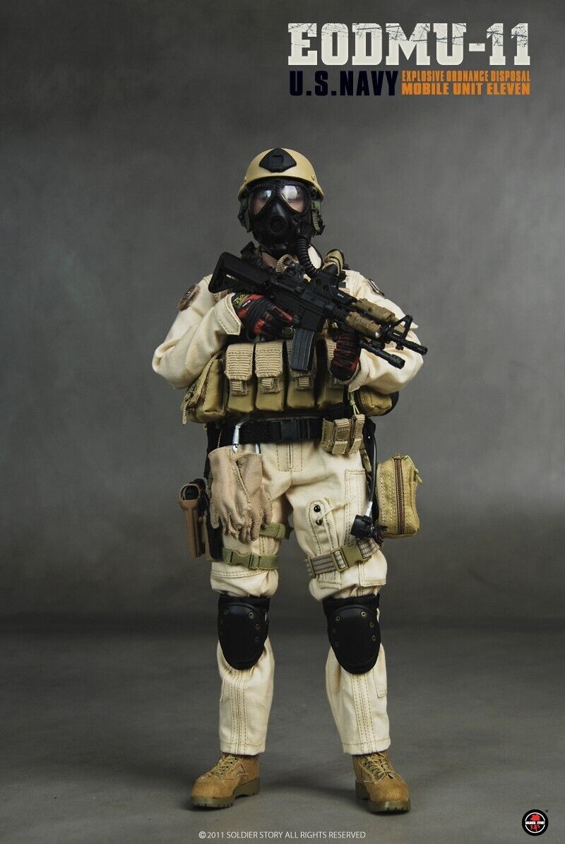 1:6 scale Soldier Story EODMU-11 Black Flotation Belt Pouches for 12" Figures