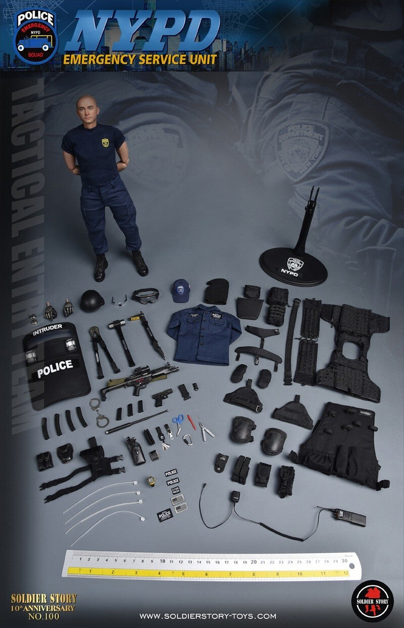 1:6 scale Soldier Story NYPD ESU Entry Team Gloved Hands for 12" Figures