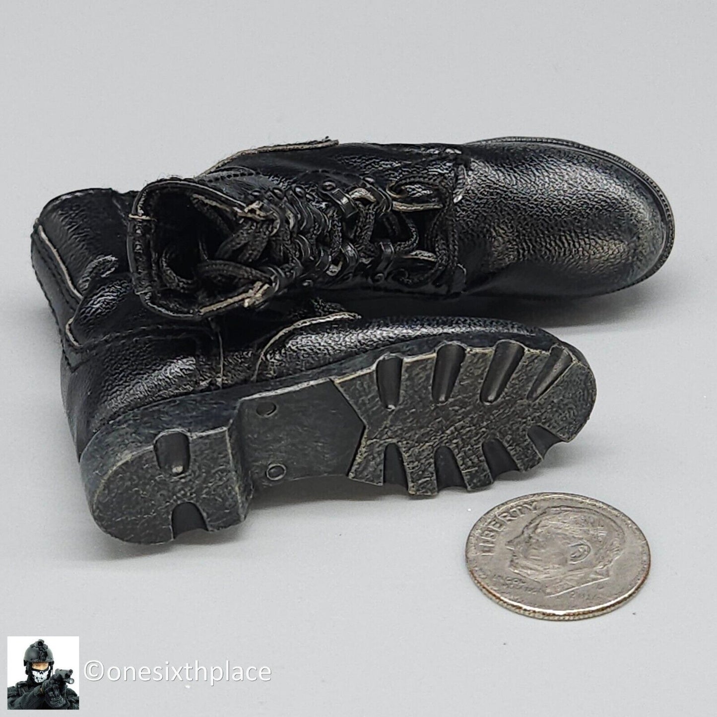 1/6 scale DamToys USMC Crews Speed Lace Combat Boots (Foot Type) for 12" Figure