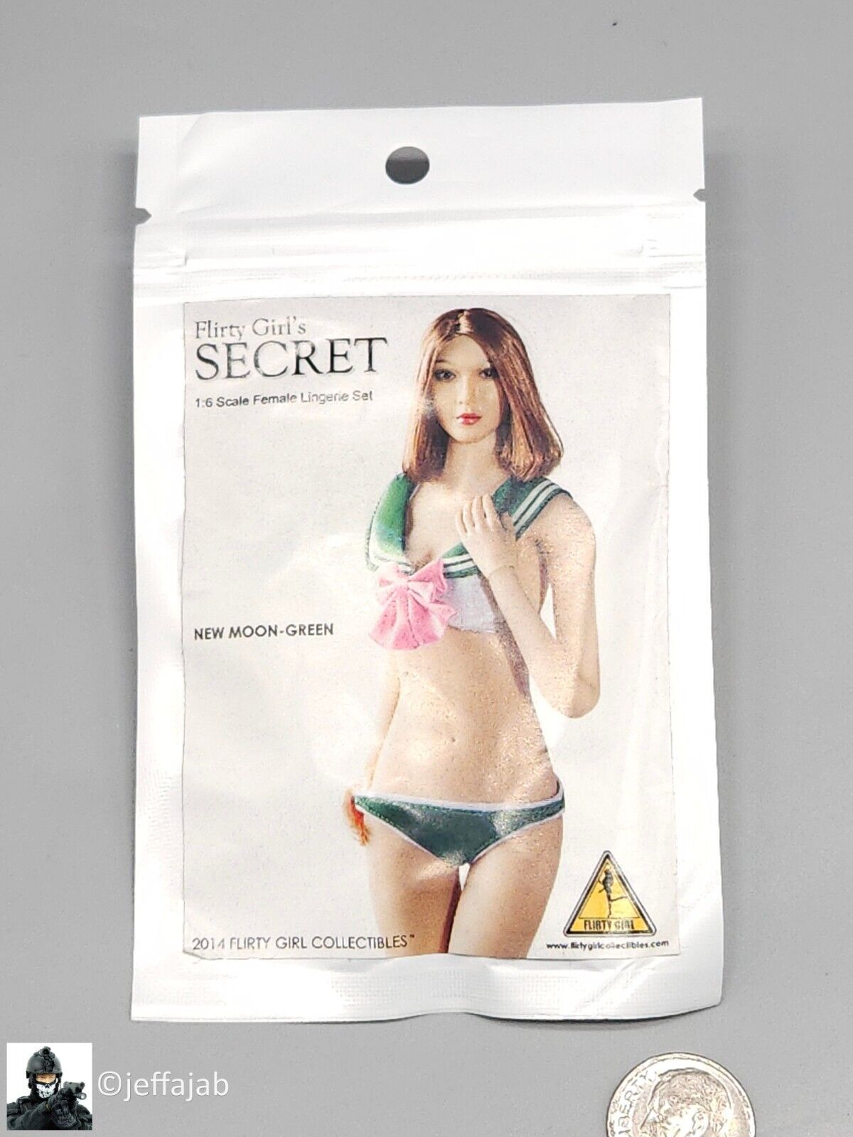 1:6 Flirty Girl New Moon Green Female Lingerie Set for 12" Figures