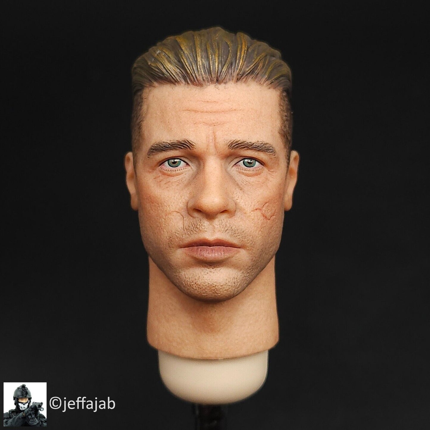 1:6 Facepool WWII 2nd Armored Div Tank Commander SSG Wardaddy Male Head Sculpt A