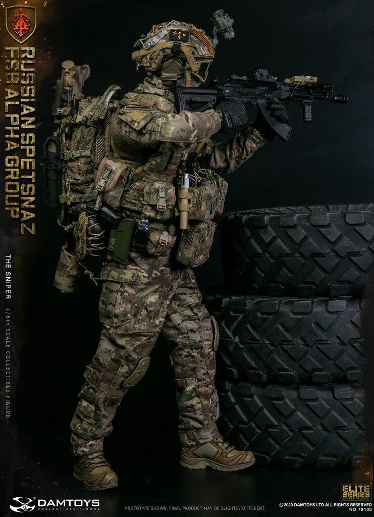 1:6 scale DamToys Russian Spetsnaz FSB ALPHA Group Sniper 12" Figure 78100