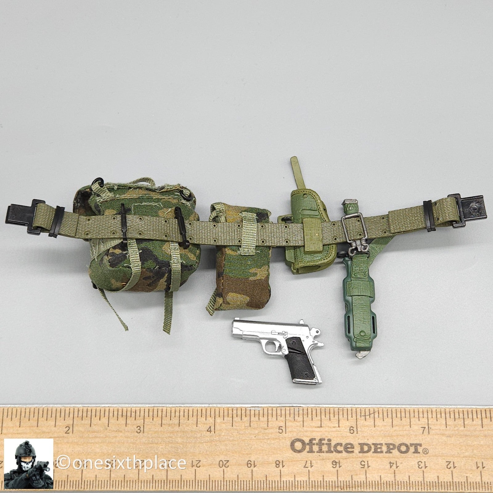 1:6 scale Dragon CIA Agent Jones Belt Pistol Knife Pouch Set for 12" Figures