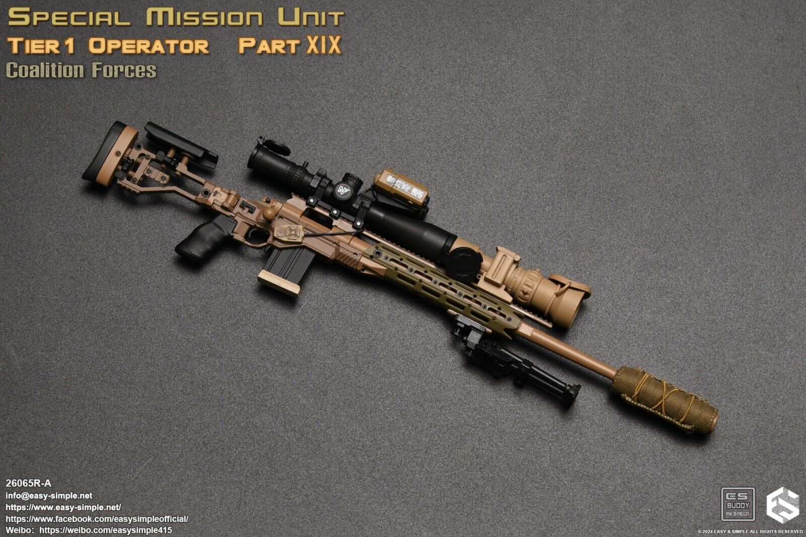 1:6 scale Easy & Simple Coalition Forces CAG SRL Sniper Rifle Set 26065RA