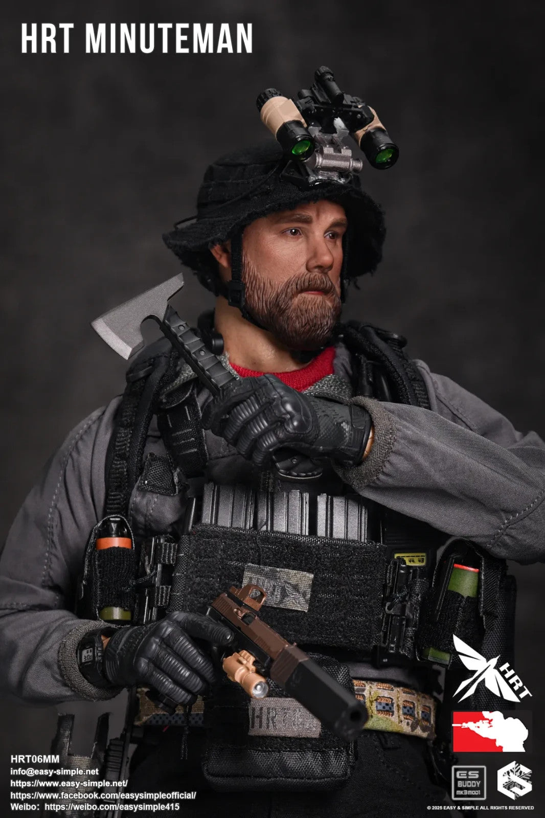 1:6 Easy & Simple HRT Minuteman ShotShow 2025 Gloved Hands Set for 12" Figures