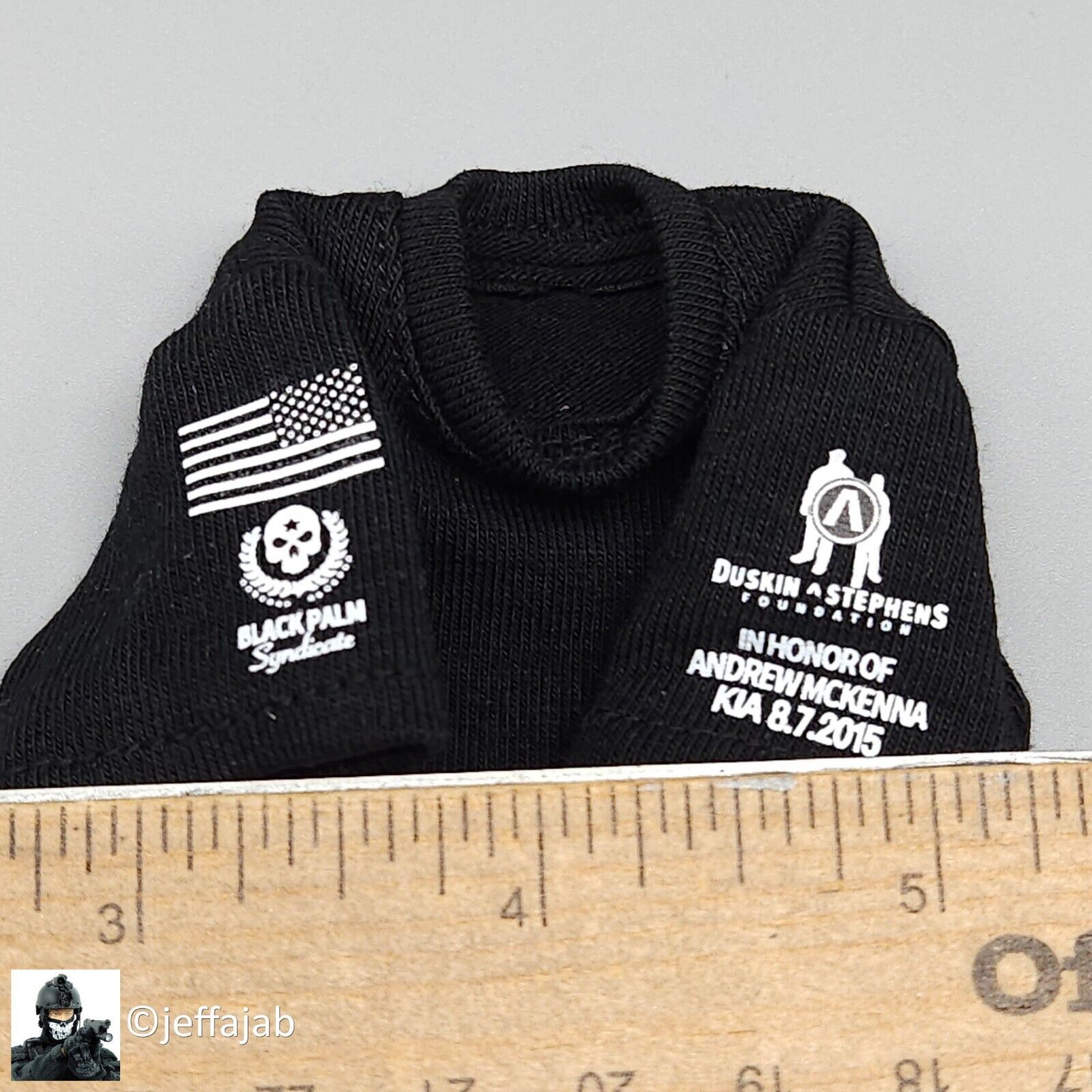 1:6 Easy & Simple Delta Force Chronology 2016 Mens Black T-Shirt for 12" Figures