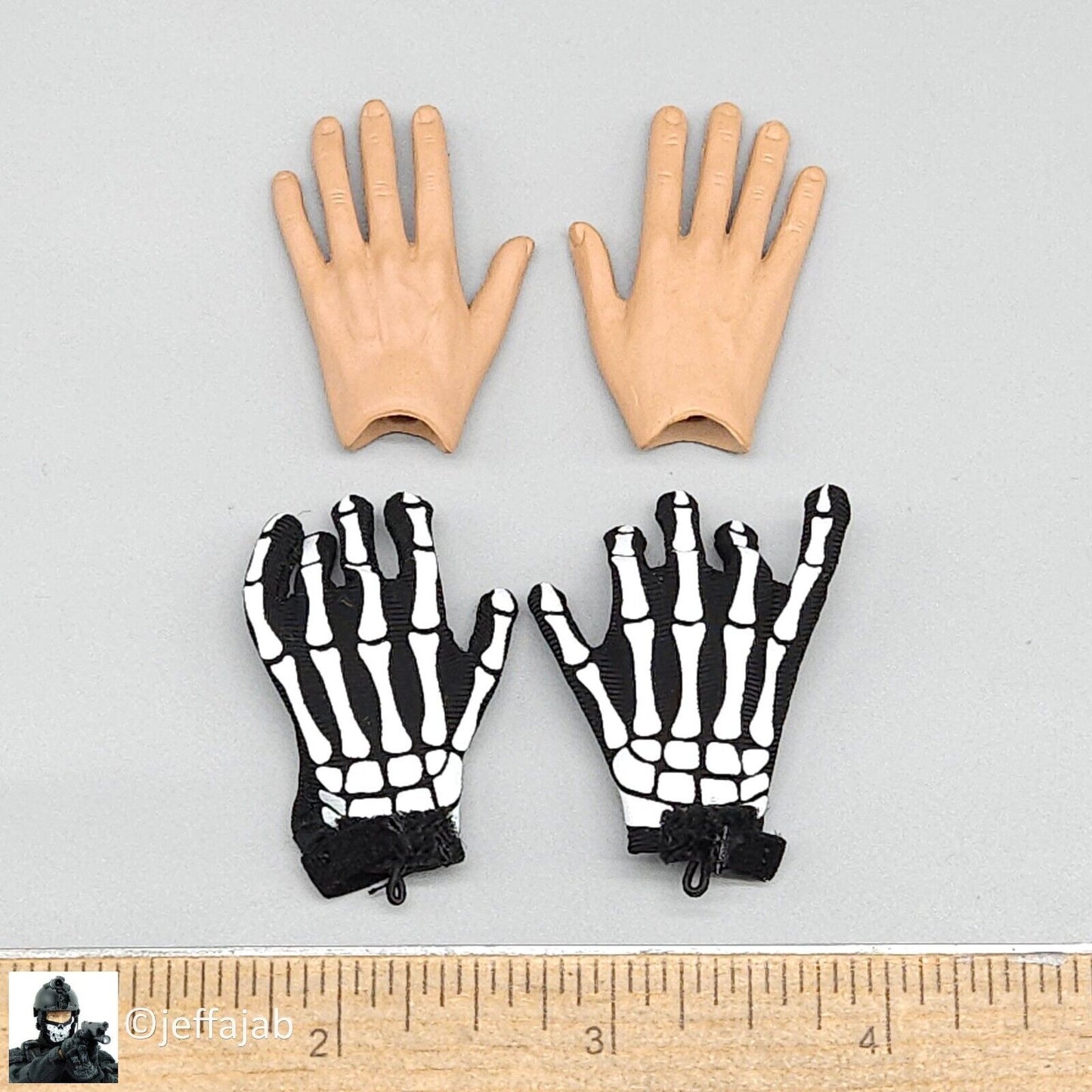 1:6 KSToys Doomsday Guardian Skeleton Gloves w/ Bendy Hands for 12" Figures