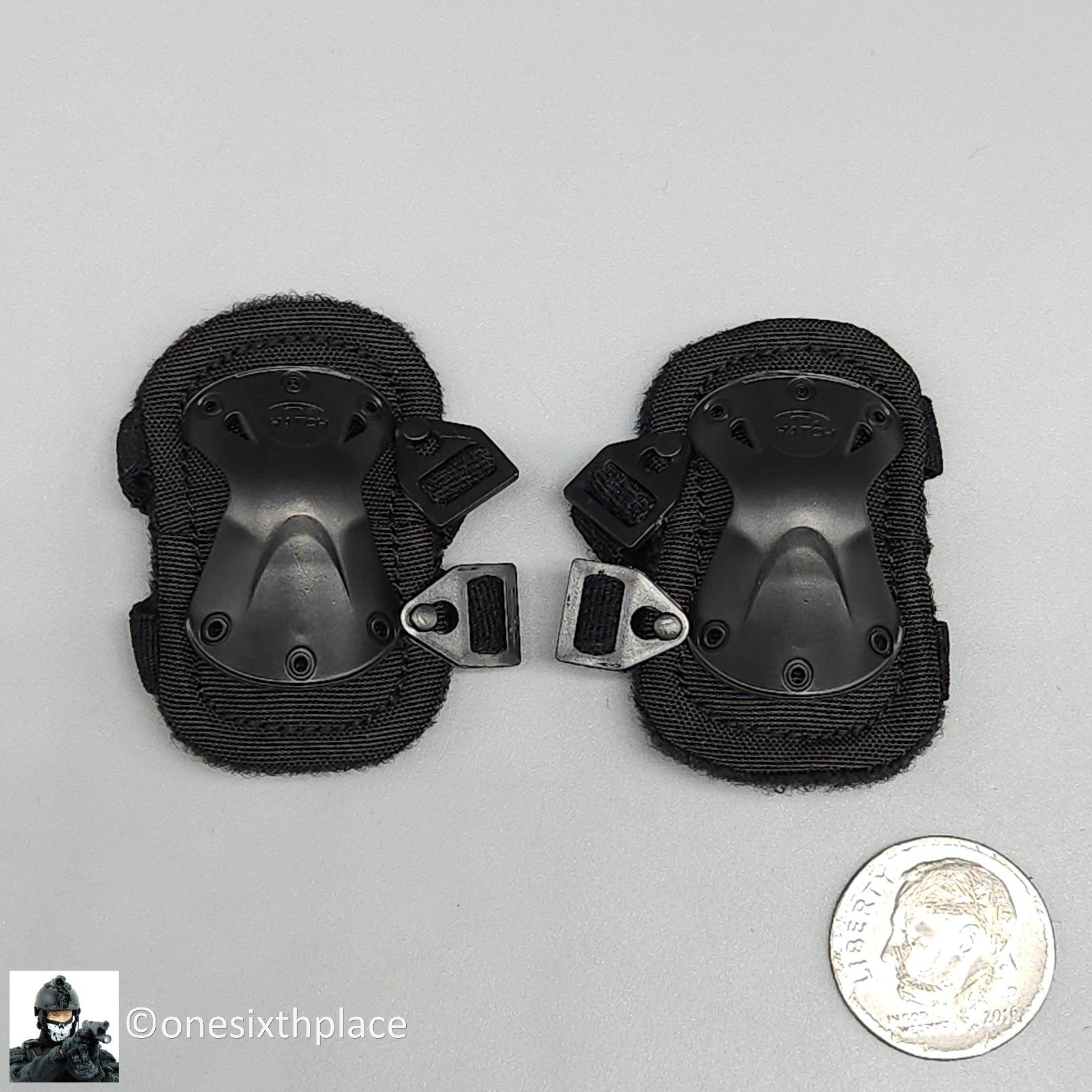 1:6 DamToys Extreme Zone Agent Hugh Laphroaig Hatch Knee Pads for 12" Figures