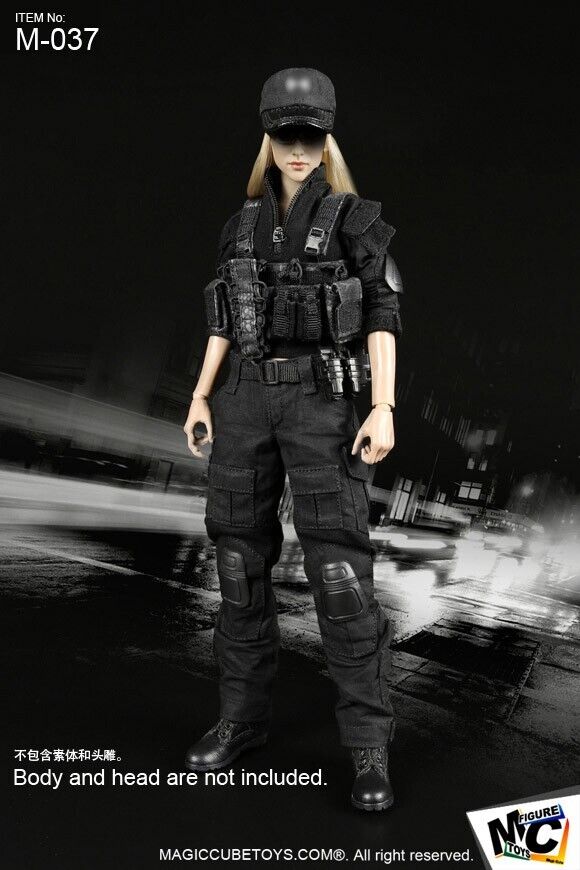 1:6 MC Toys Female Shooter Black Pistol Ammo Mag Speed Pouch (x2) for 12" Figure